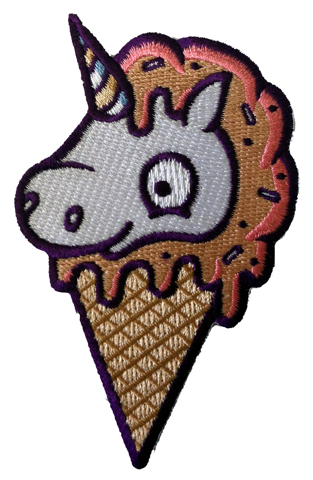 Randy Otter Artist Iron On Embroidered Patch Applique - Ice Cream Unicorn Design for DIY Clothing, Jackets & Backpacks | Perfect for Costumes, Gifts & Craft Projects