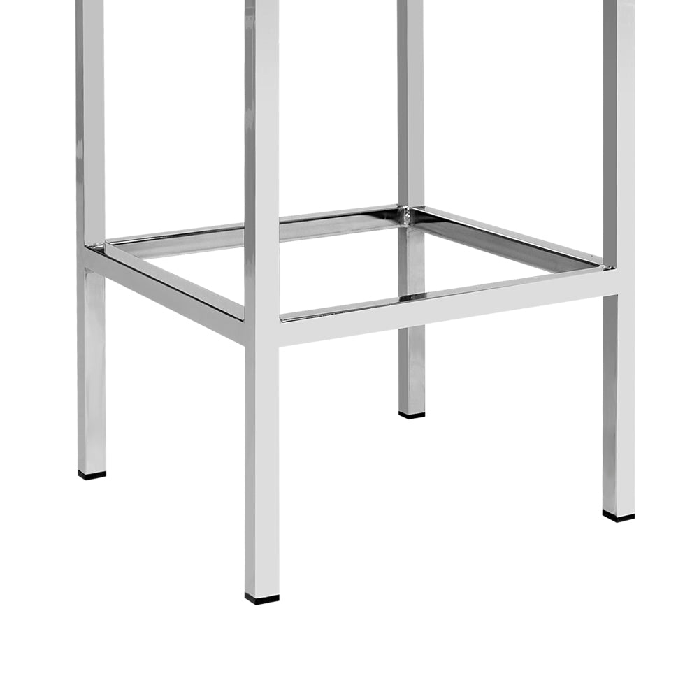 2-Pack White Metal Bar Stools with Leather Padded Seats - Perfect for Kitchen Islands, Breakfast Nooks & Home Bars