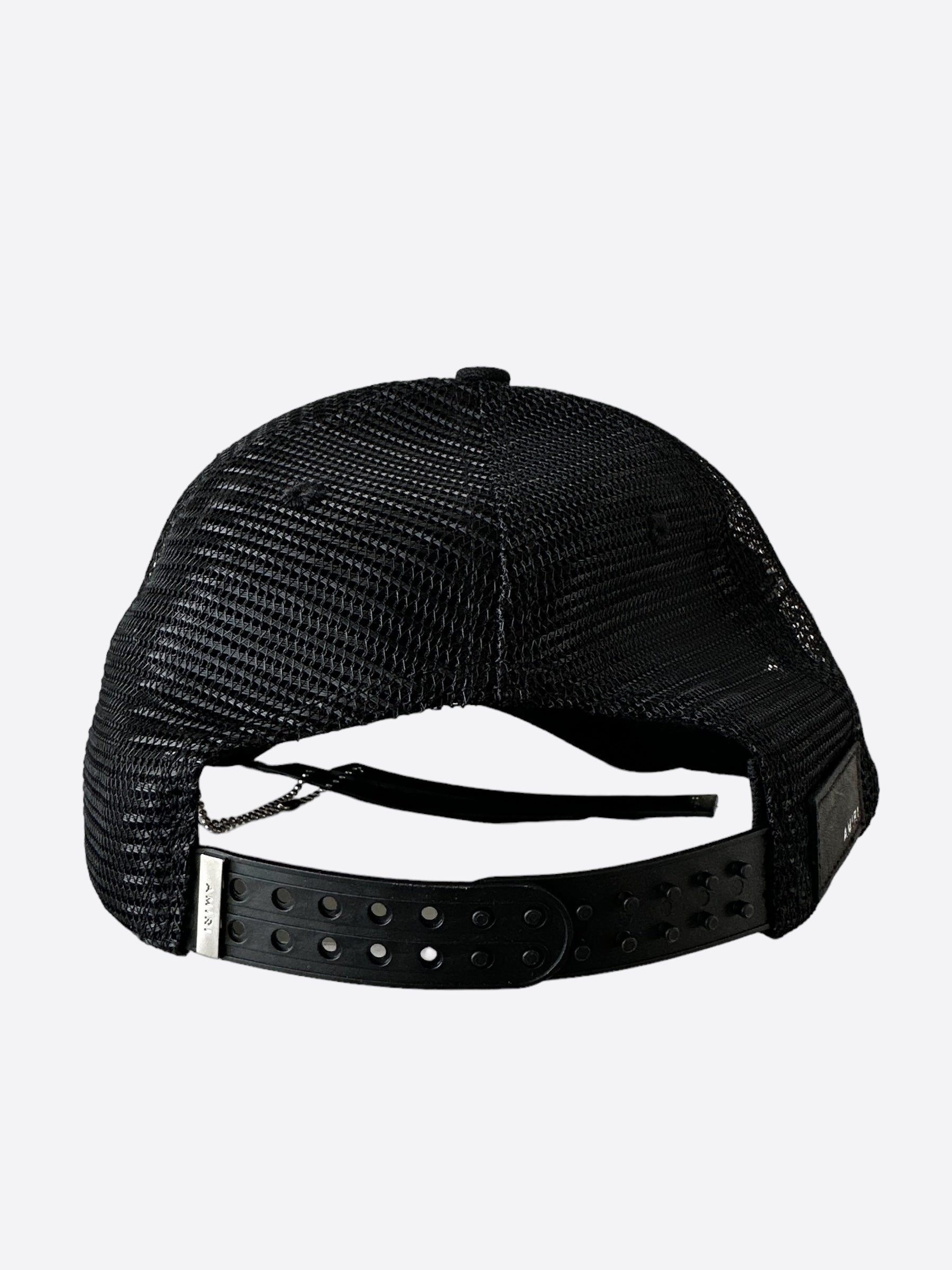 Amiri Black & White Rabbit Core Logo Trucker Hat - Stylish Snapback Cap for Men & Women - Perfect for Streetwear, Casual Outfits & Outdoor Adventures