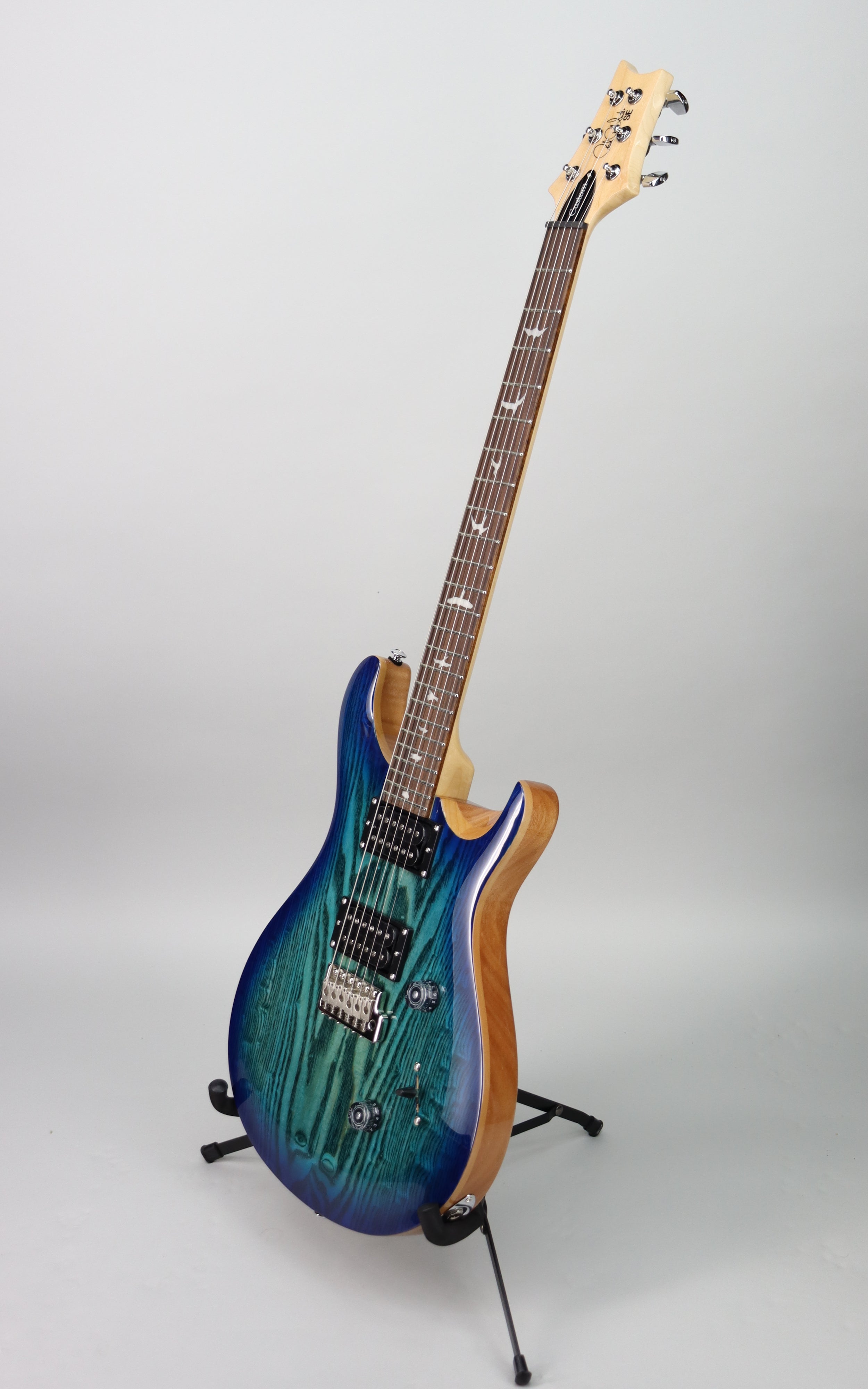 Paul Reed Smith SE Custom 24 Limited Edition Electric Guitar - Swamp Ash Burl Top in Lake Blue Finish | Professional Grade for Stage & Studio Performances