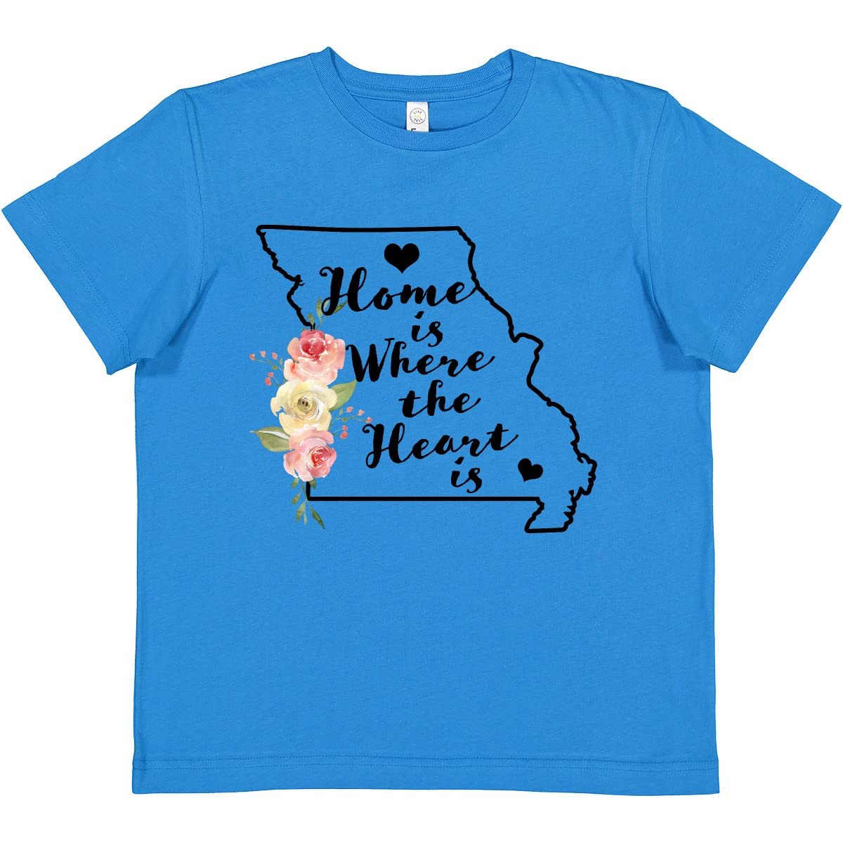 Inktastic Missouri Home is Where The Heart is Watercolor Print Women's T-Shirt - Comfortable Casual Tee for Everyday Wear, Gifts & Travel