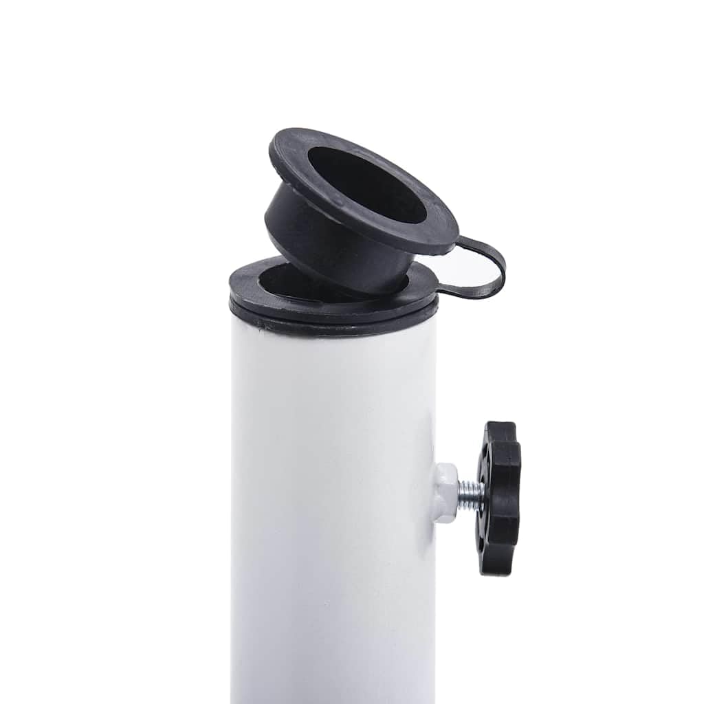 Heavy Duty 19.8 lb Cast Iron Umbrella Base - 15.7 Inch White Outdoor Patio Stand for Market Umbrellas, Perfect for Poolside, Garden, Deck, and Backyard Use
