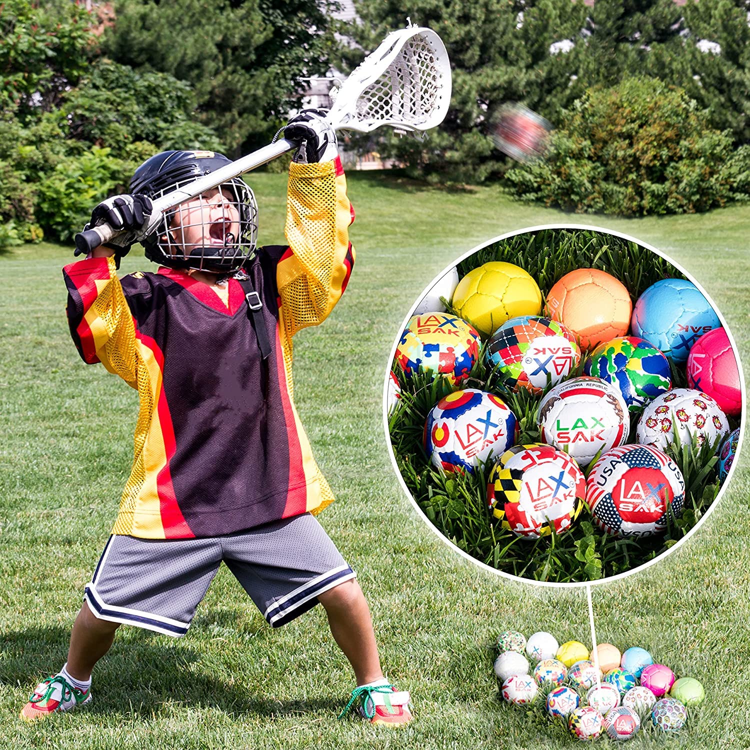 Lax Sak Soft Practice Lacrosse Balls - 1 to 120 Pack Options | Regulation Size & Weight for Indoor/Outdoor Training | Reduced Bounce for Safer Wall Drills, Passing Practice & Team Training Sessions