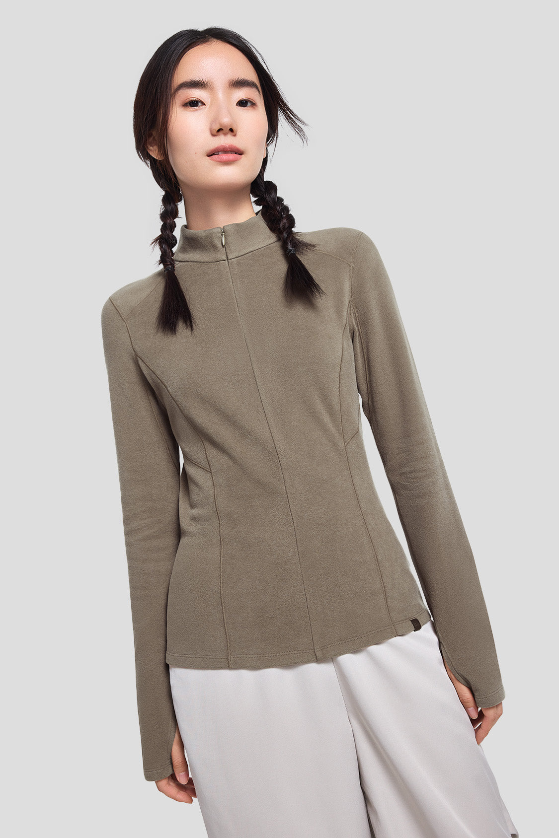 Women's Slim Fit Fleece Zip-Up Jacket - Mid Warmth Half Zip Top for Outdoor Hiking & Casual Wear