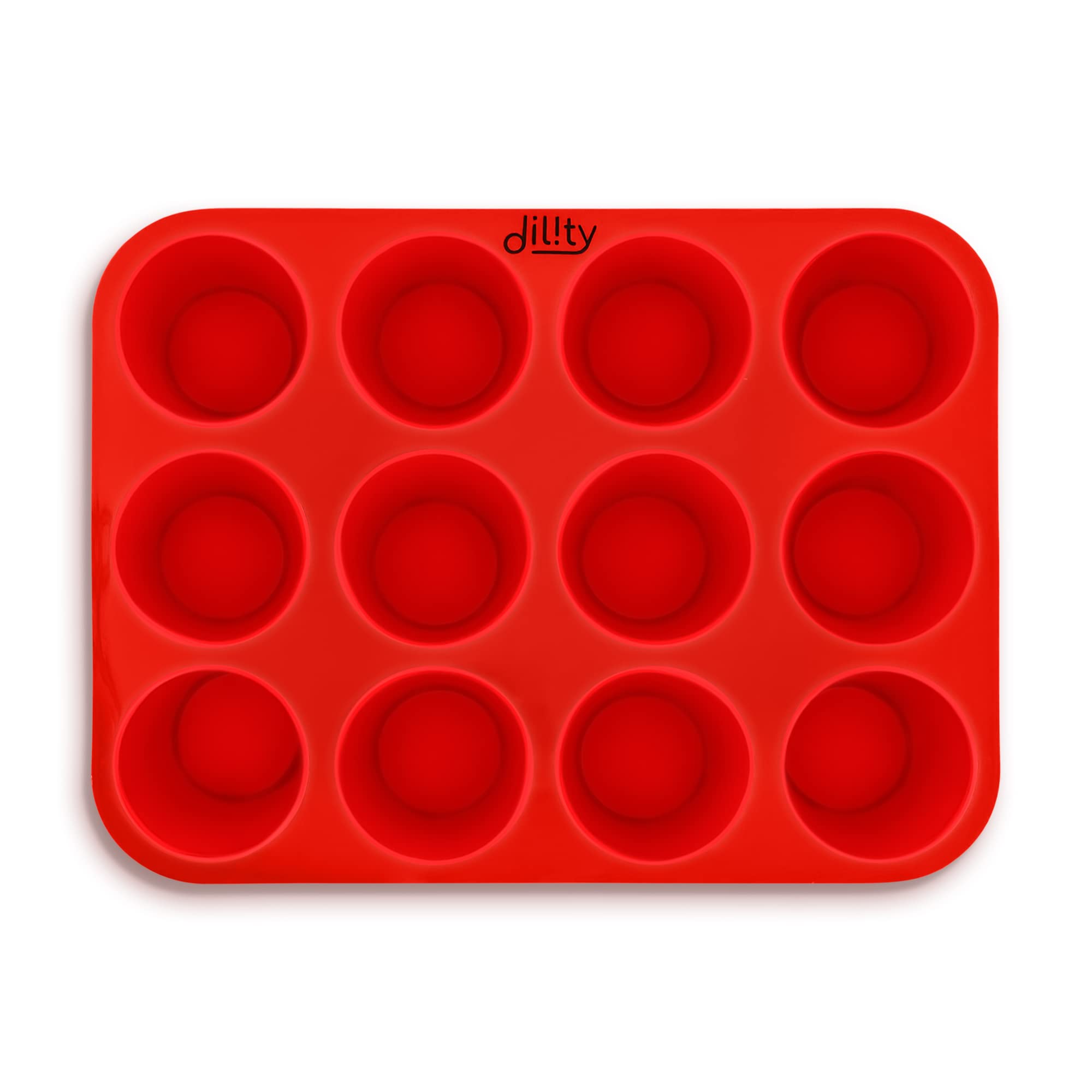 12-Cup Silicone Muffin Pan - Non-Stick Baking Tray for Muffins, Cupcakes & Yorkshire Puddings - Reusable Silicone Cake Mold - Perfect for Home Baking, Parties & Holiday Desserts
