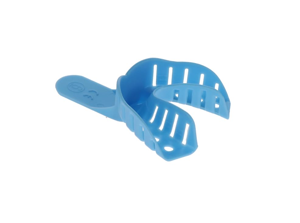 HSB 108108 Disposable Perforated Dental Impression Trays - Rigid & Easy to Trim, Distortion-Free for Accurate Dental Impressions - #6 Small Lower (12/Pack) - Perfect for Dentists, Orthodontists & Dental Labs