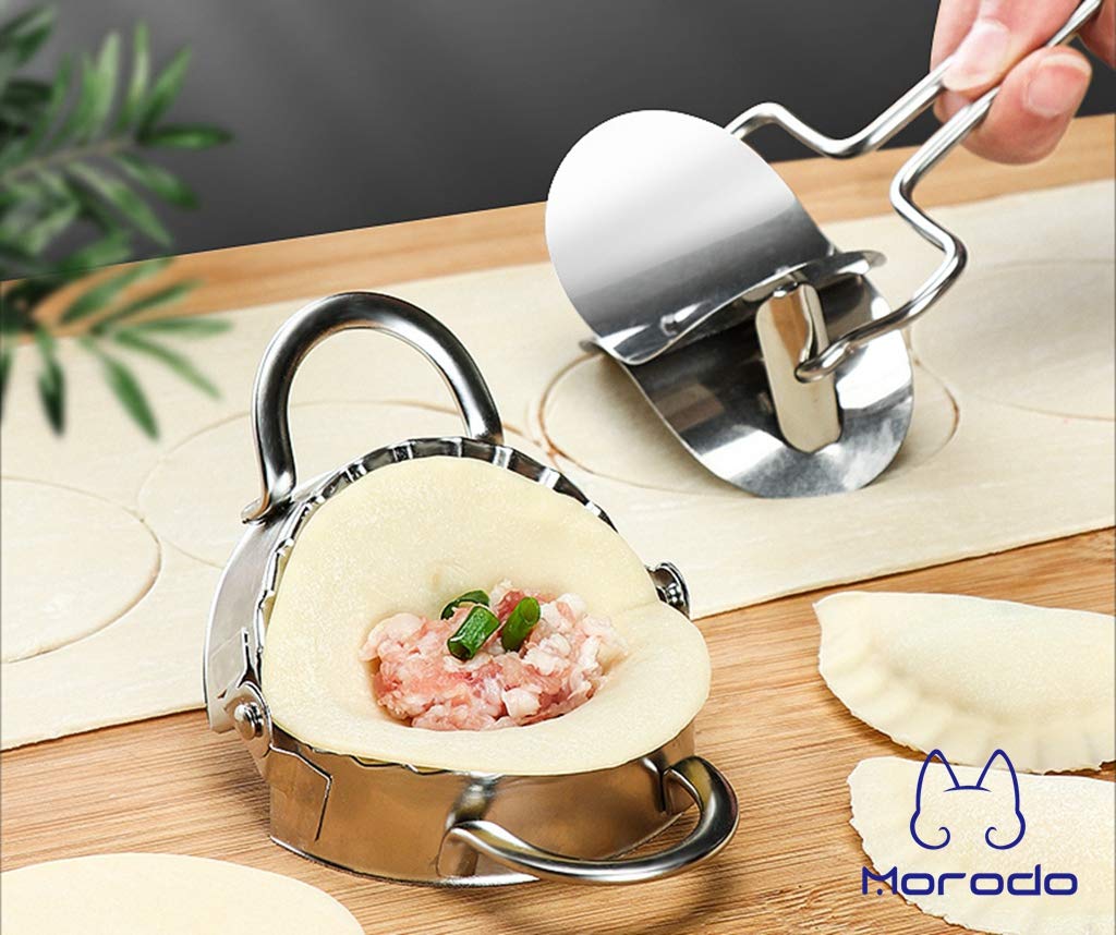 Morodo Dumpling Maker Kit - 1 Dumpling Press & 2 Molds for Quick Homemade Dumplings | Perfect for Asian Cooking, Family Meal Prep & Party Snacks