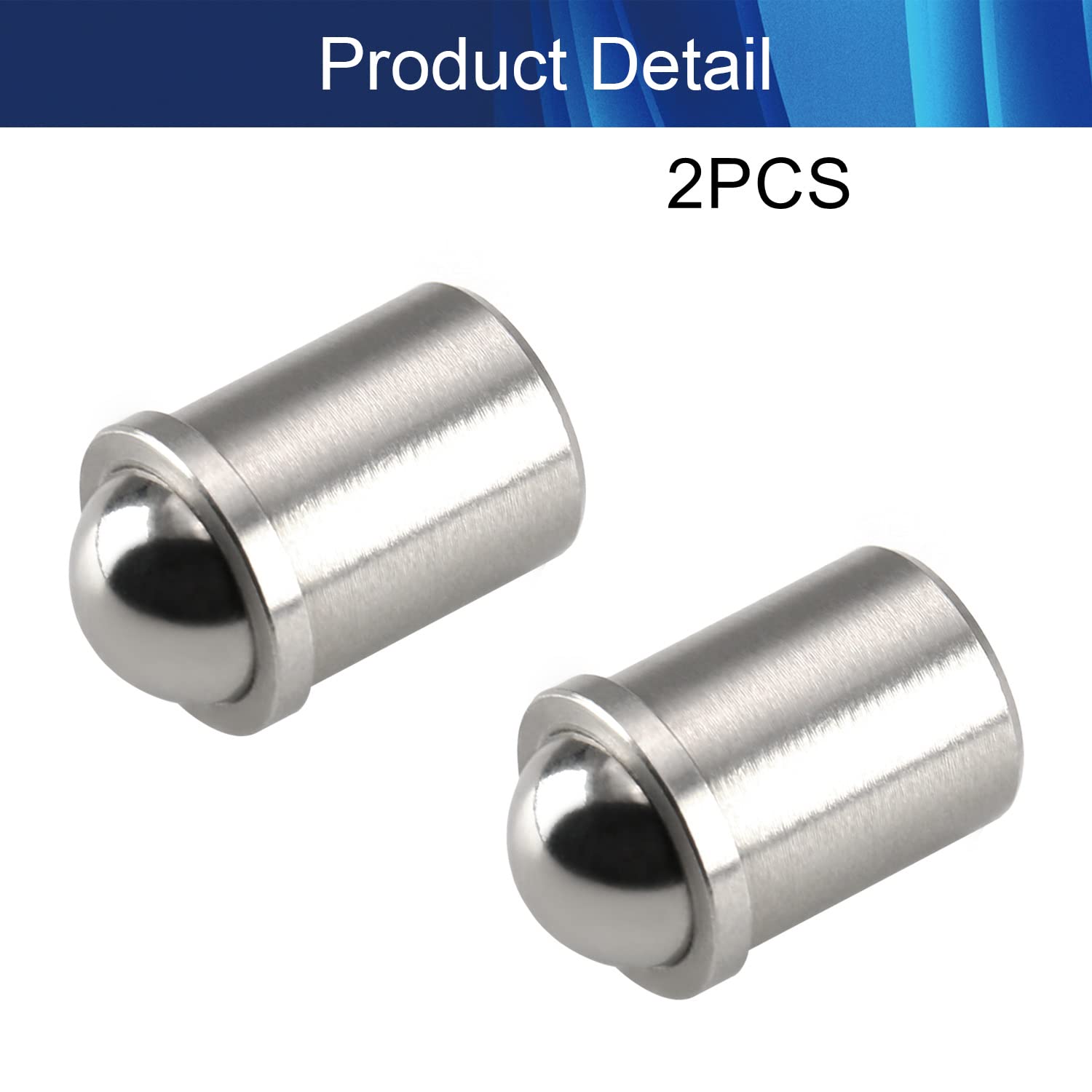 2Pcs Stainless Steel Ball Plunger Cabinet Door Latch - 0.39