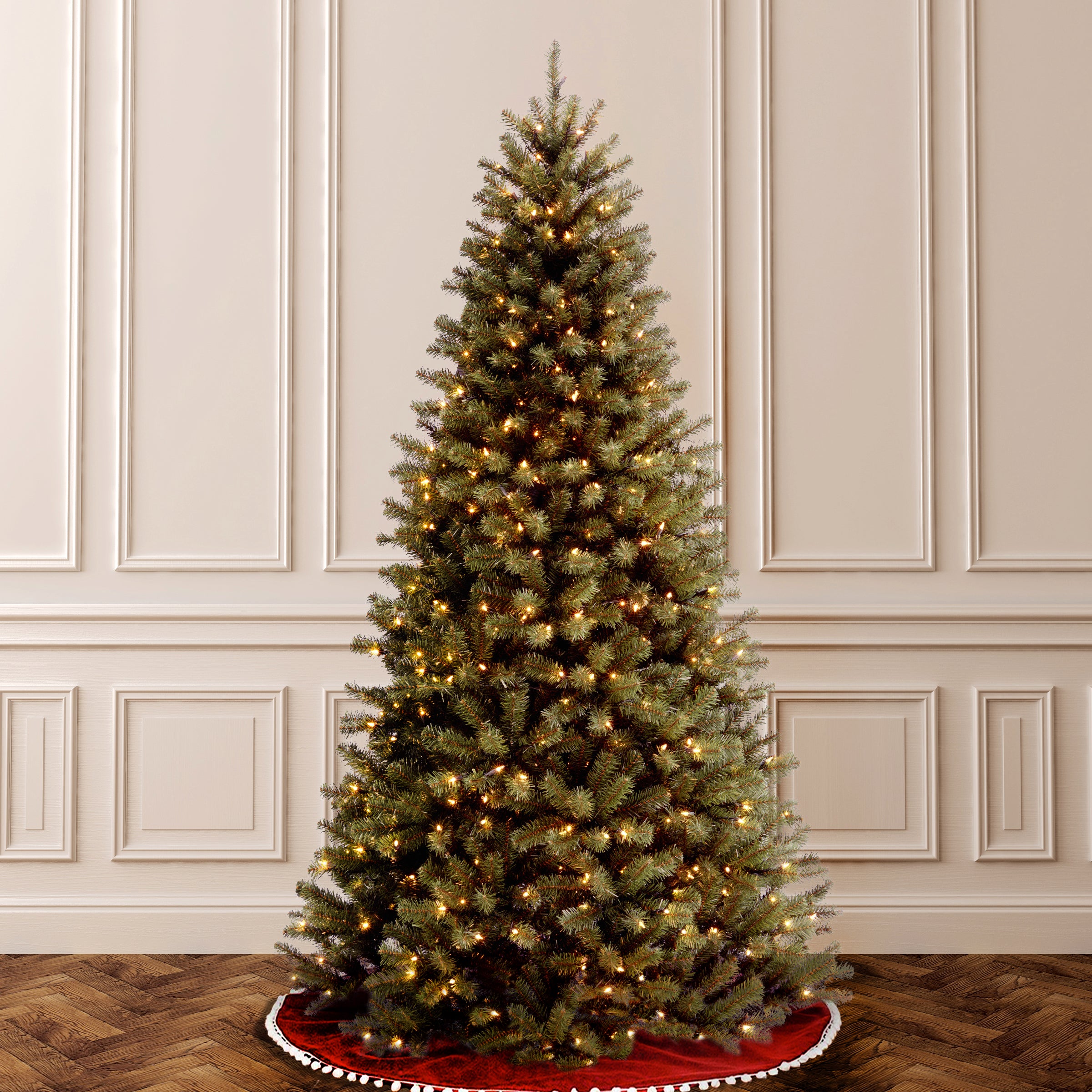 6 ft. Pre-Lit North Valley Spruce Artificial Christmas Tree with 300 Clear LED Lights - Perfect for Living Room, Office & Holiday Decorations