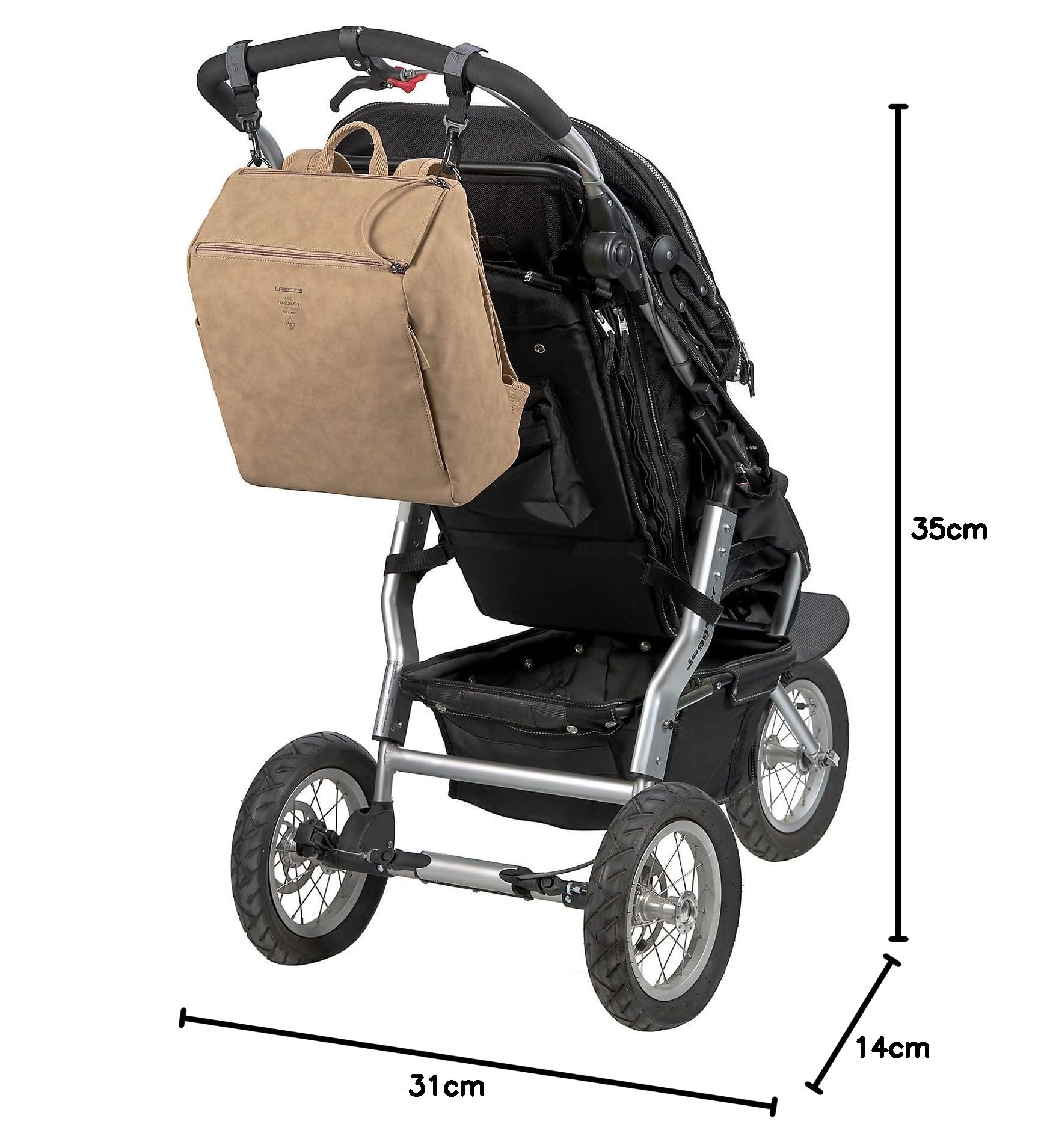 Lassig Tender Backpack Diaper Bag in Camel - Stylish & Spacious Baby Changing Bag for Moms, Perfect for Travel, Shopping & Everyday Use