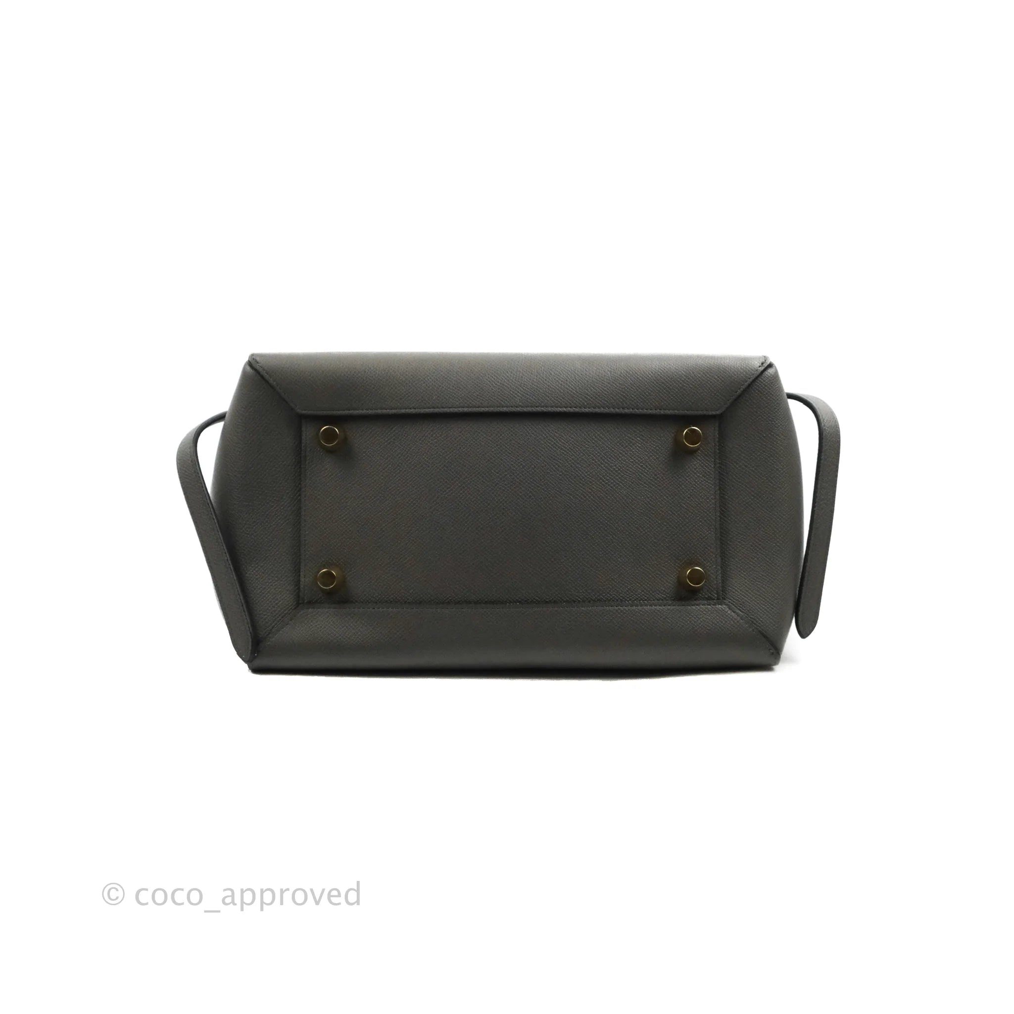 Celine Mini Belt Bag in Grey Grained Calfskin with Gold Hardware - Perfect for Everyday Use, Work & Travel