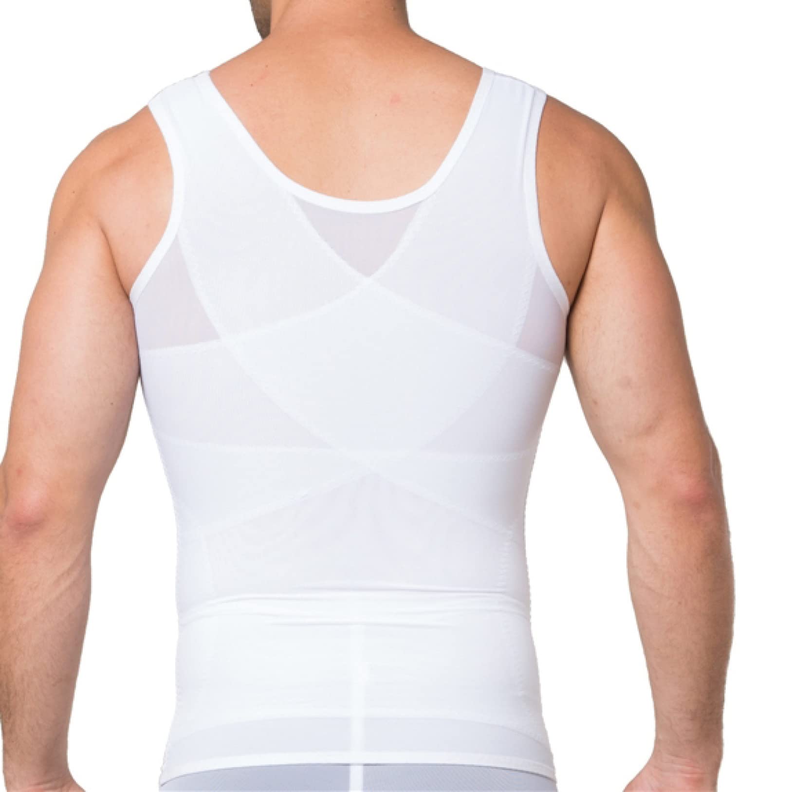 EBRICON Men's Body Shaper - Breathable Slimming Compression Shirt, Tummy Control Girdle & Gynecomastia Vest for Abdomen & Chest Shaping | Perfect for Workouts, Post-Surgery Recovery & Everyday Wear