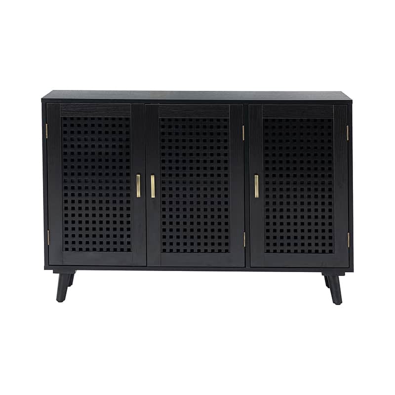 3-Door Accent Entryway Cabinet - Solid Wood Hallway Storage Organizer for Shoes, Coats & Home Decor | Perfect for Entryways, Halls & Living Rooms