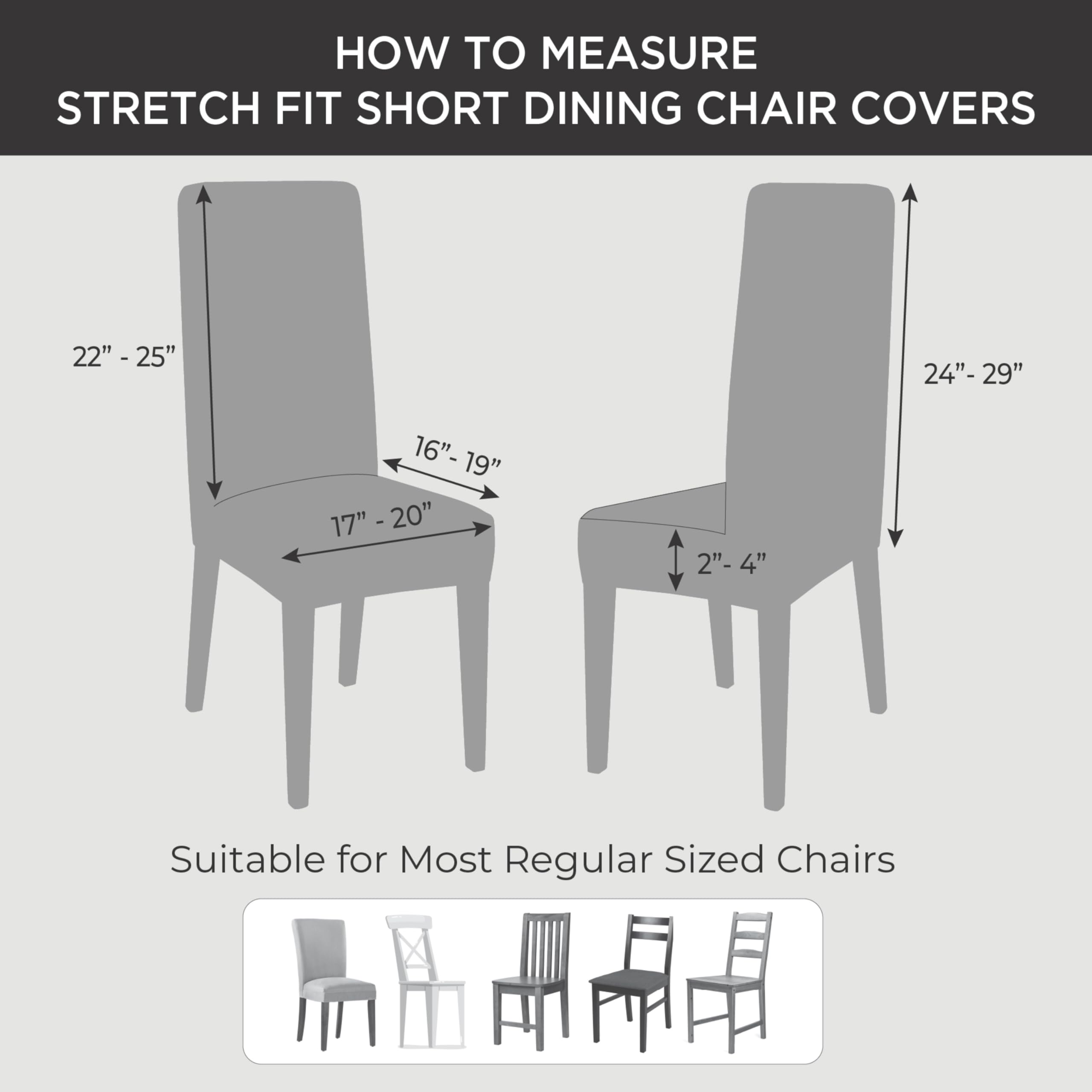 SureFit Stretch Pique Dining Chair Covers - Form-Fitting Polyester Spandex Slipcovers (Cream) - Machine Washable 1-Piece Chair Protector for Kitchen, Dining Room & Events