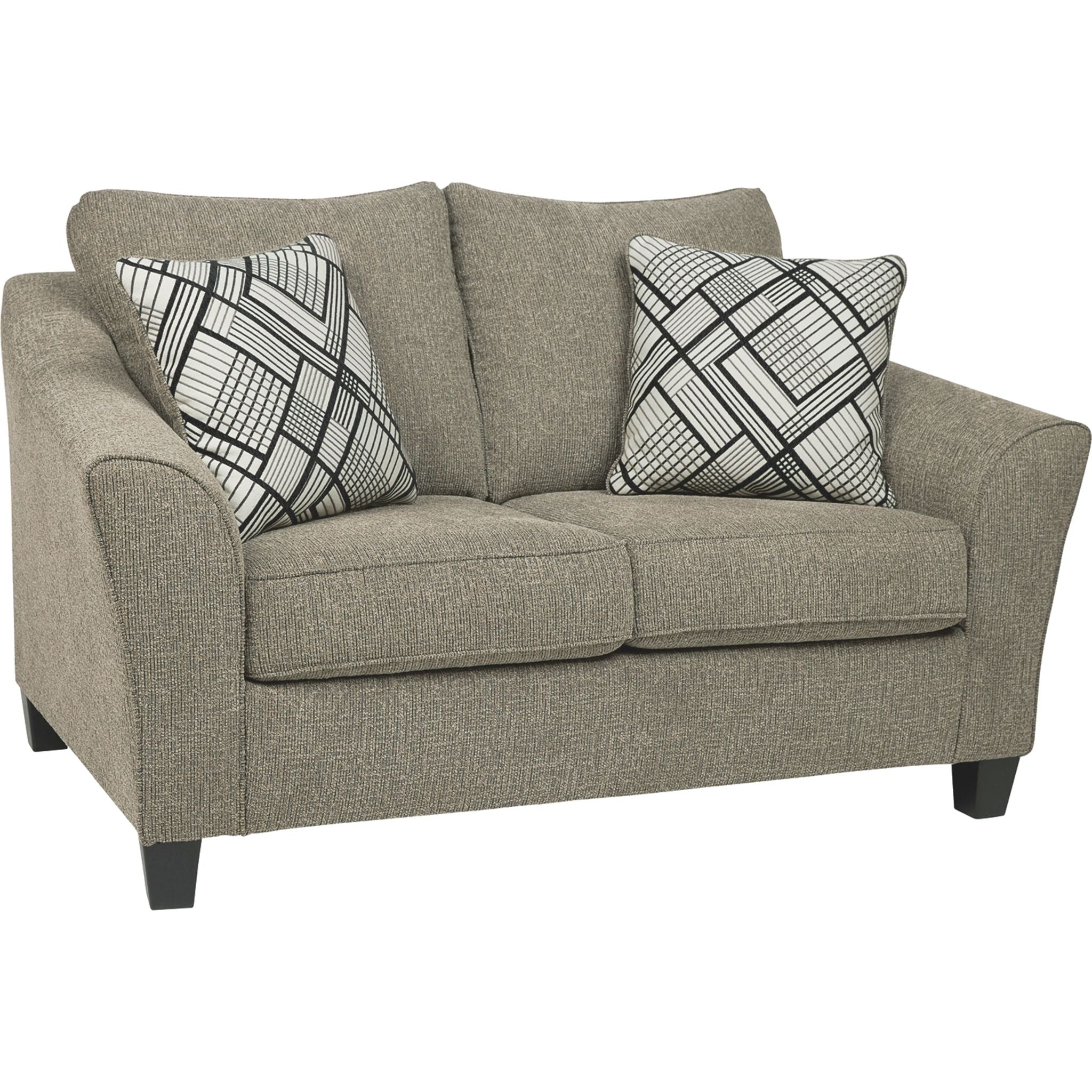 Barnesley Loveseat Platinum - Modern Two-Seater Sofa for Living Room, Lounge & Small Spaces | Comfortable Fabric Couch with Sturdy Frame