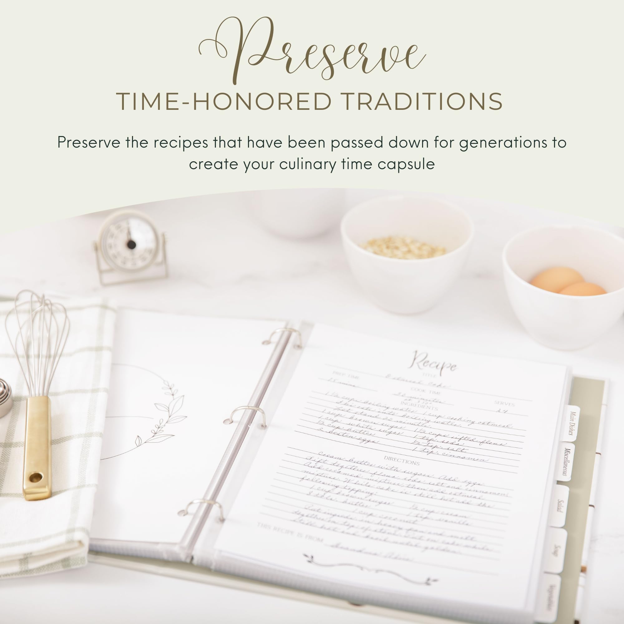 8.5x11 Recipe Binder with Plastic Sleeves | 3-Ring Blank Cookbook Organizer for Writing Your Own Recipes | Perfect Bridal Shower Gift & Family Heirloom | Durable Recipe Book for Home Chefs & Kitchen Organization | Family-Owned Brand