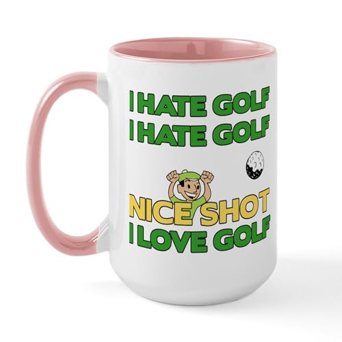 White/Pink Inside - Golf Fun Large Mug