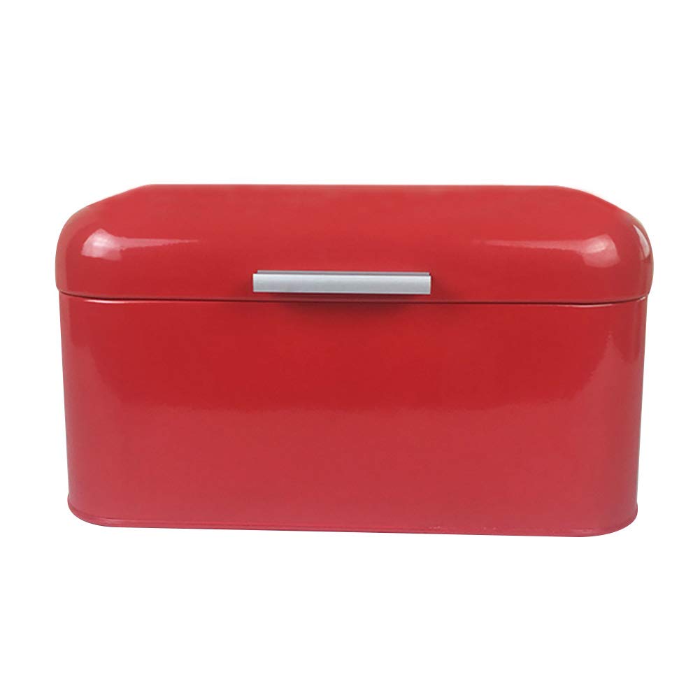 Metal Storage Box for Home & Office - Large Capacity Bread-Shaped Organizer Container for Kitchen, Pantry, or Workspace - Red
