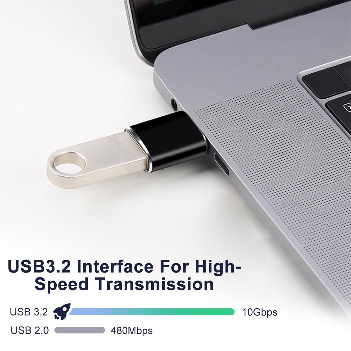 Yuexitech 4-Pack Micro USB to USB C Adapter Converter, USB 3.2 Female to Type C OTG Adapter - Compatible with iPhone 15 Pro Max/MacBook Air/iPad Pro/Galaxy S24/S23/S22 - Fast Data Transfer & Charging - Perfect for Travel, Office & Home Use