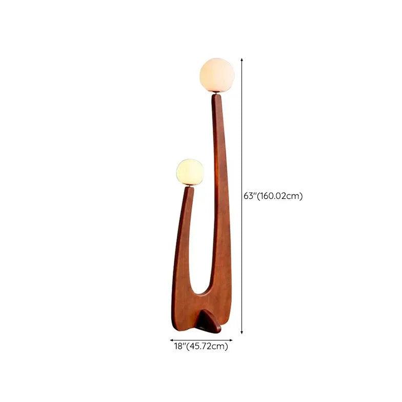 Modern Spherical Lampshade Wooden Floor Lamp - Minimalist Nordic Style Living Room Lighting for Bedroom, Office & Reading Corner