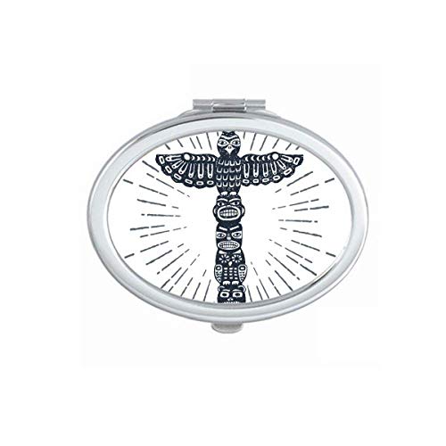 DIYthinker Ancient Egypt Owl Pattern Mirror - Portable Folding Double-Sided Makeup Mirror with Stand for Vanity, Travel & Home Decor