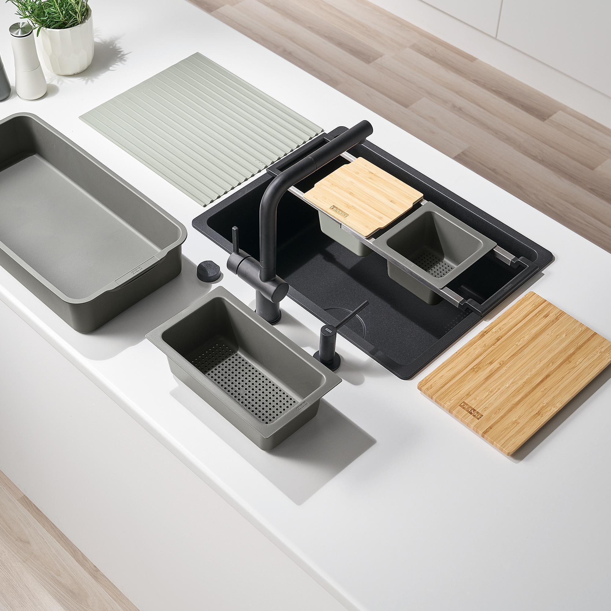 All In Universal Sink Accessory System AIUS300 by Franke - Premium Kitchen Organizer for Dishes, Utensils & Sponges - Perfect for Home, Restaurant & Commercial Use