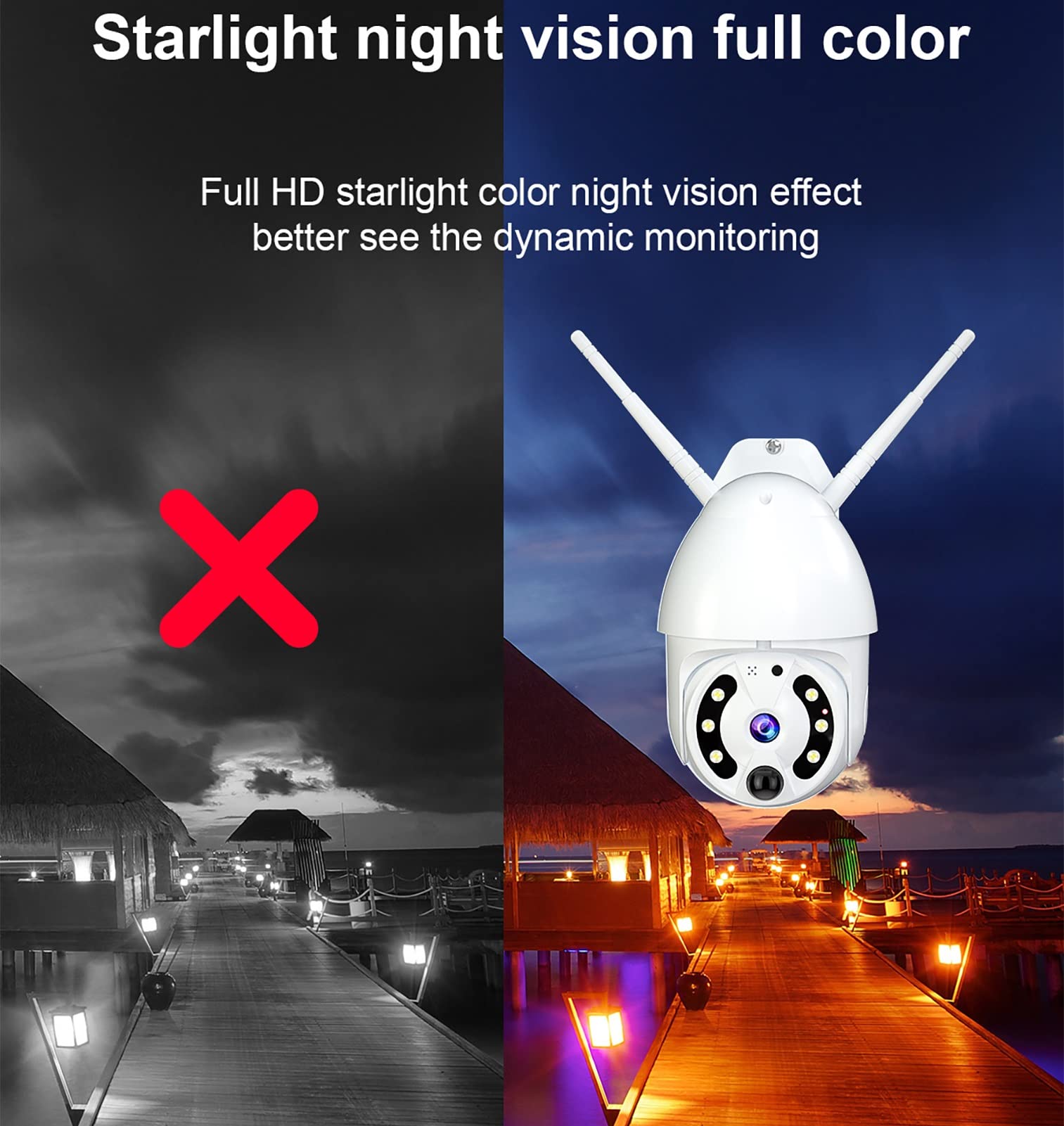 Outdoor Solar WiFi Security Camera with Floodlight - 2-Way Audio, PIR Human Detection, Color Night Vision, IP66 Waterproof, 5.8W Solar Charging - Ideal for Home Surveillance, Yard Monitoring & Business Security
