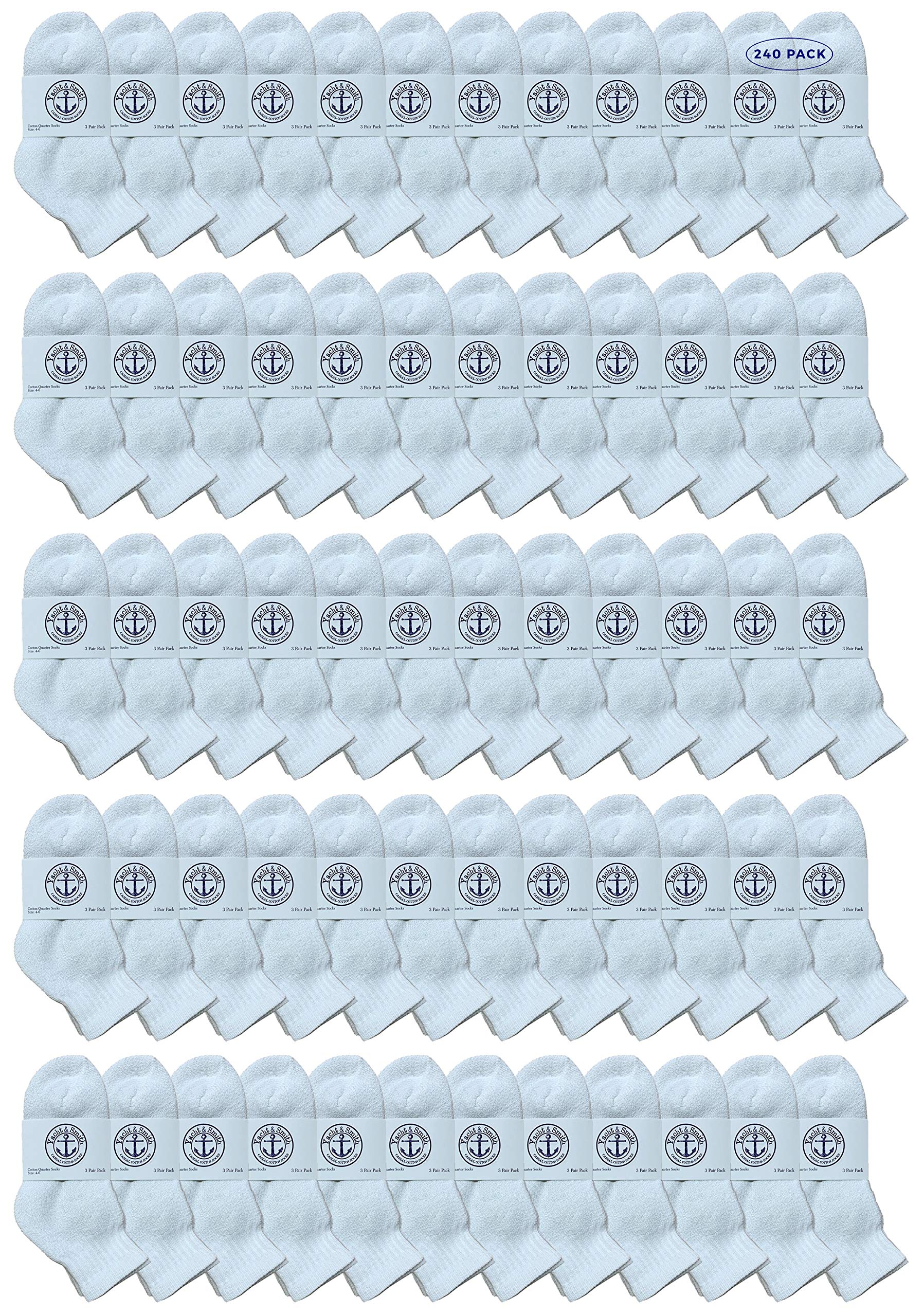 **Yacht & Smith Wholesale Bulk Kids Mid Ankle Socks - Cotton Sport Athletic Socks for Boys & Girls (Size 4-6) - Perfect for School, Sports & Everyday Wear**