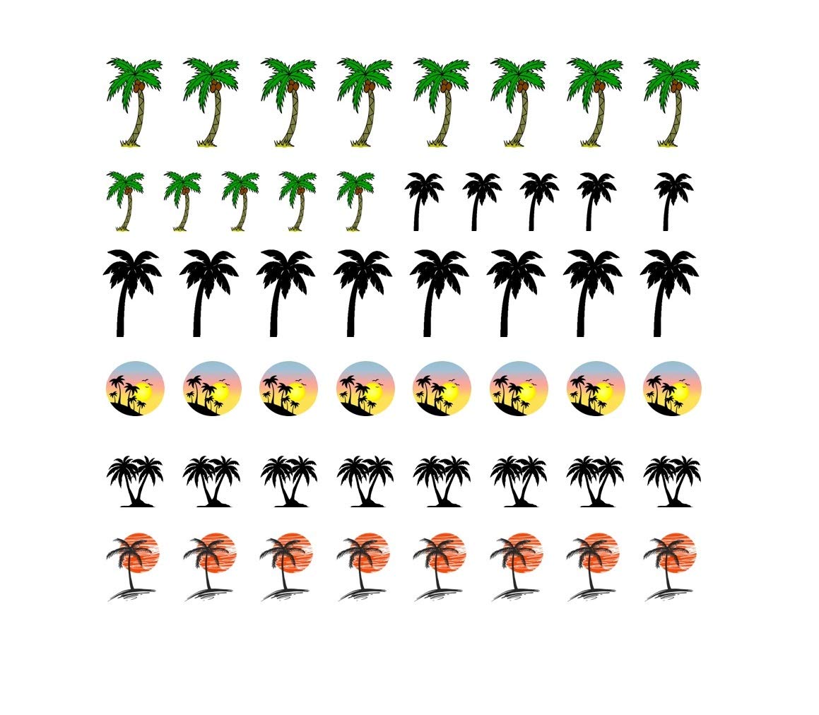 Palm Tree Nail Art Stickers - Tropical Summer Nail Decals for Women | Perfect for Beach Vacations, Pool Parties & Summer Manicures