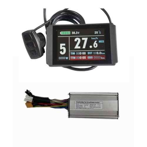 KT-LCD8H Color Display 36V/48V 17A Brushless DC Motor Controller - 350W Electric Bike Conversion Kit for DIY E-Bike Projects | Perfect for Commuting, Off-Road & Urban Riding