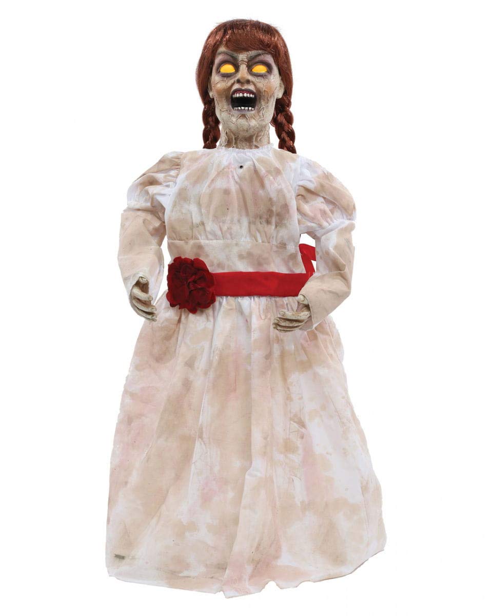 Horror-Shop Spooky Ghost Girl Doll with Light and Sound - Haunted House Decoration & Halloween Party Prop