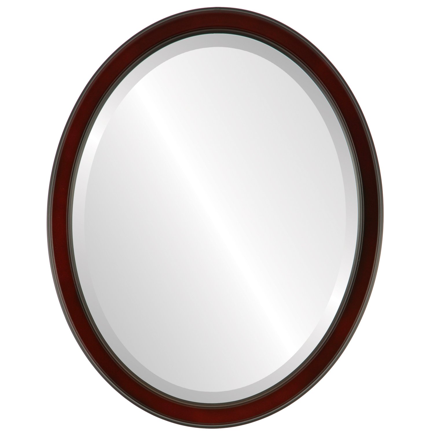 Stylish Oval Beveled Wall Mirror - Rosewood Finish - 22x26 Inches - Elegant Home Decor for Living Room, Bedroom & Entryway - Toronto Inspired Design