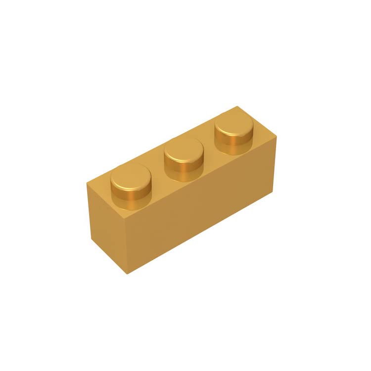 100-Piece Classic Bulk Building Brick 1x3 - 100% Compatible with Lego 3622 & All Major Brick Brands (Golden) - Creative Construction Toy for Kids, STEM Learning & DIY Projects
