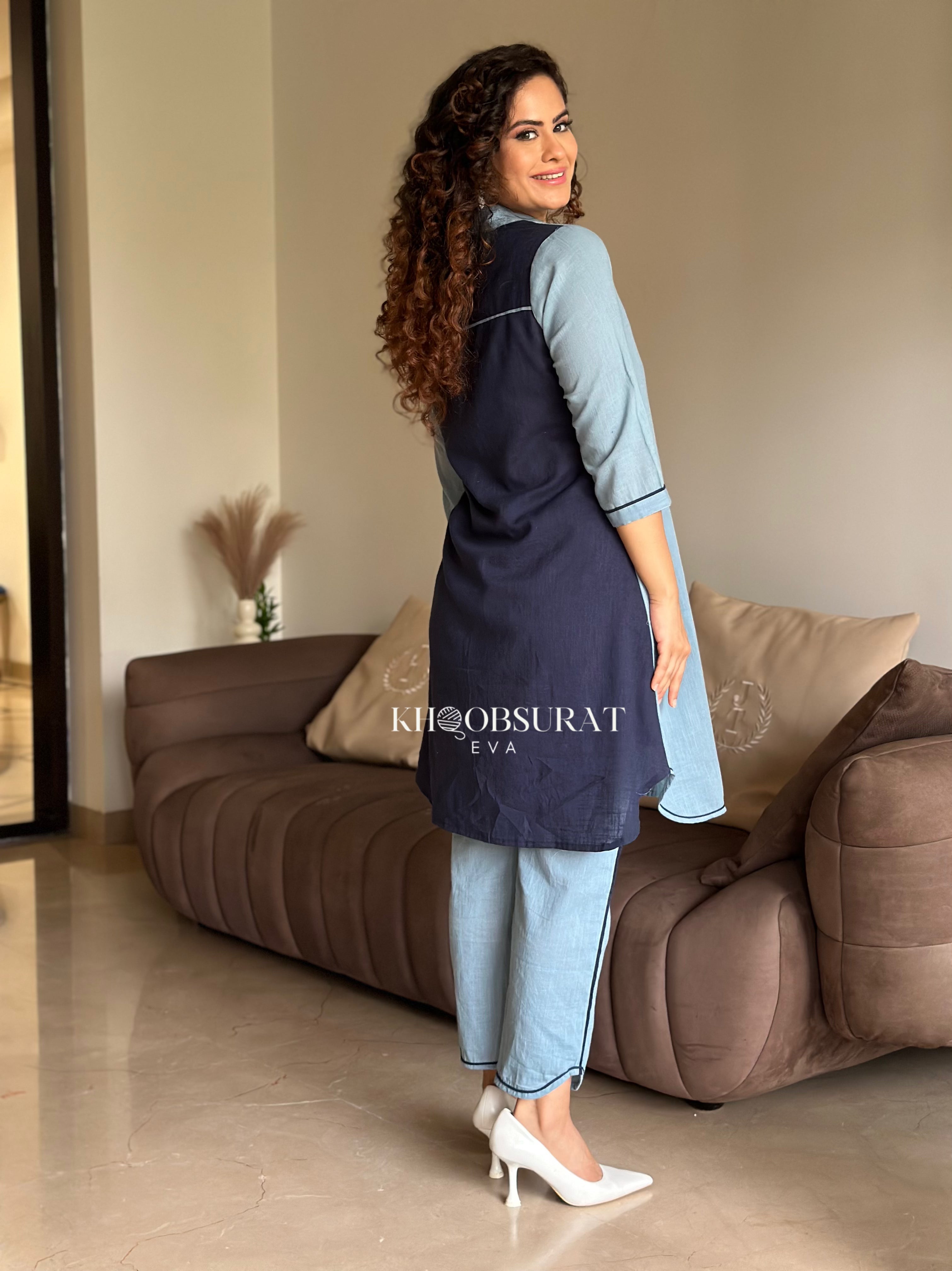 Stylish Blue Matching Outfit Set for Women | Trendy Two-Piece Coord | Perfect for Casual Wear, Beach Outings & Summer Fashion