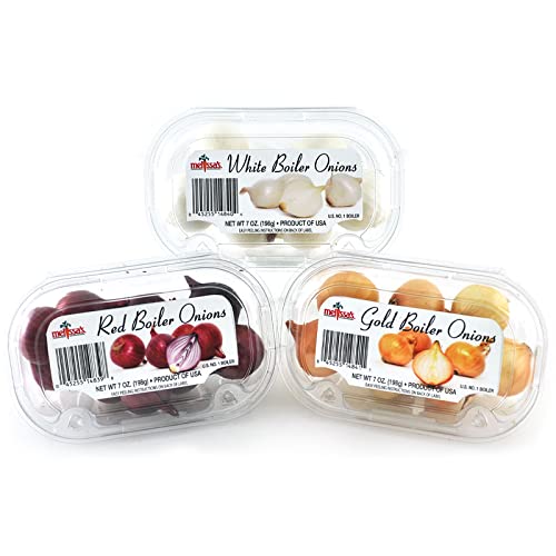 Melissa's Assorted Boiler Onions - 3 Pack (7 oz Each) | Fresh Cooking Onions for Soups, Stews & Salads | Premium Quality All-Purpose Onions