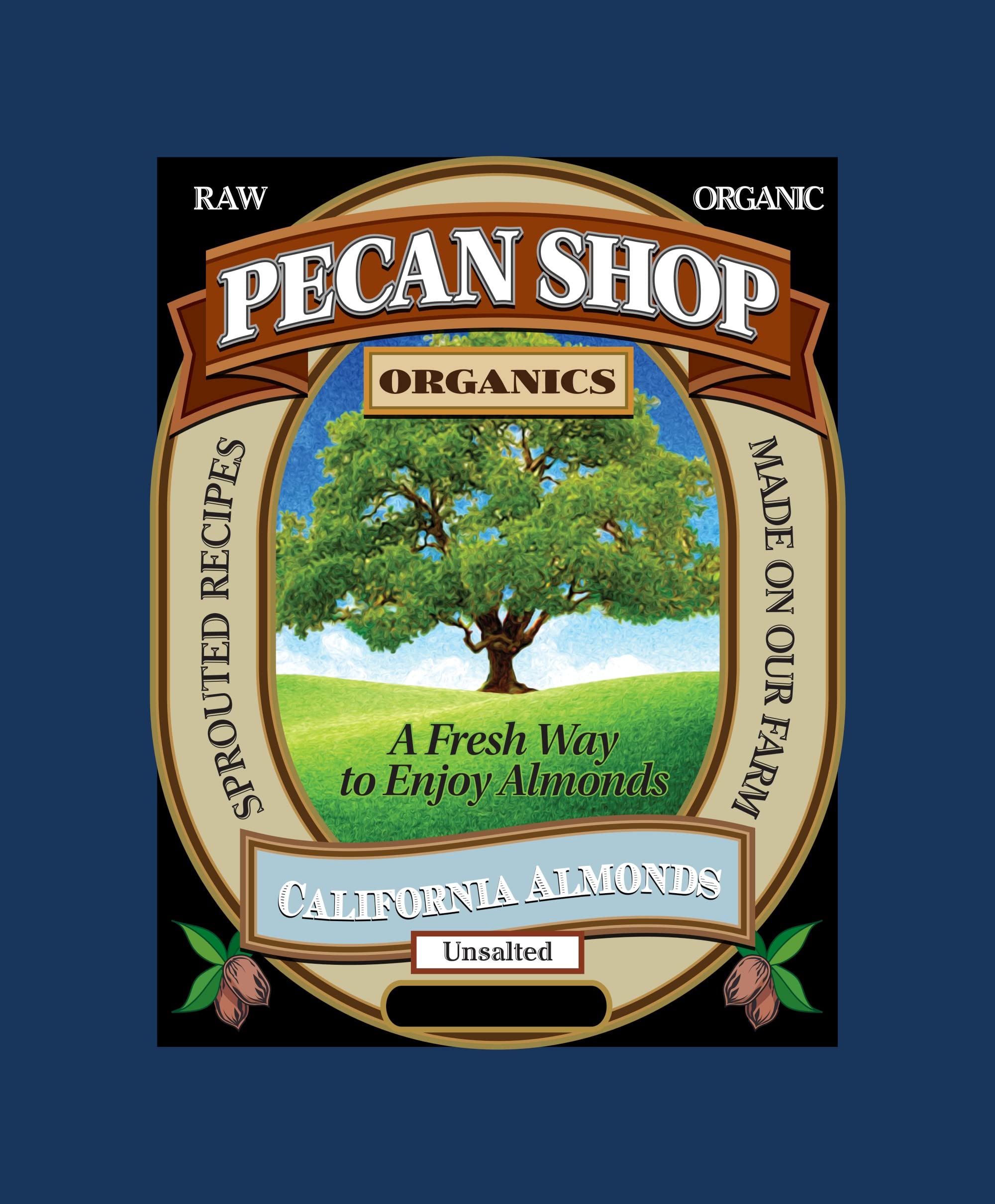 Organic Raw Sprouted California Almonds 20 lbs - Unsalted, Crispy, Family Recipe | Healthy Snack for Keto, Paleo & Vegan Diets | Perfect for Baking, Trail Mix & Gift Baskets