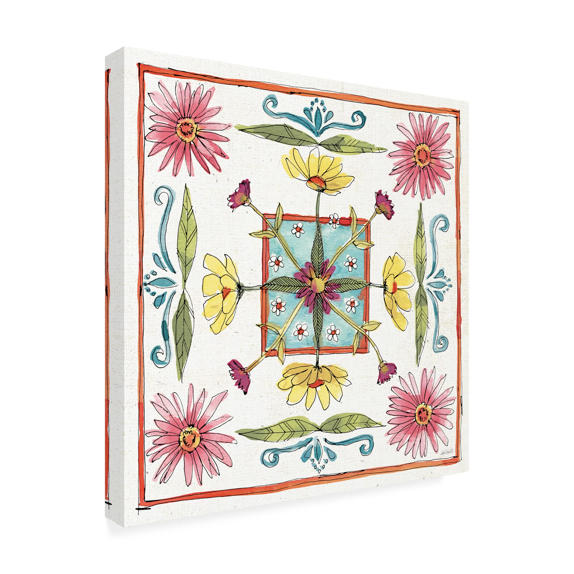 Anne Tavoletti 'Simply Petals X' Floral Canvas Wall Art - Handmade Botanical Painting for Living Room, Bedroom & Office Decor
