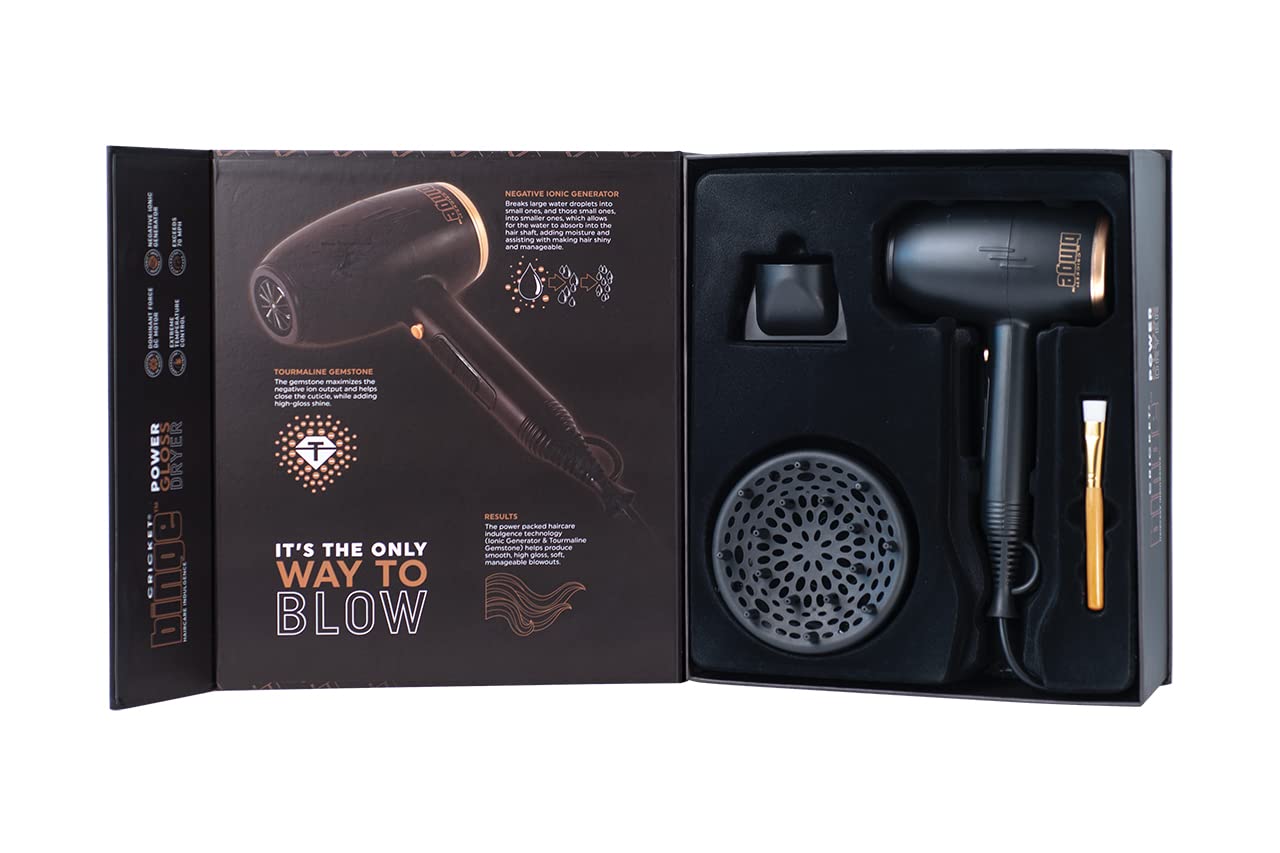 Professional Salon Hair Dryer with Diffuser - 1875W High Power, Fast Drying, Lightweight, Heat & Shine Technology for Smooth & Frizz-Free Hair | Perfect for Home & Salon Use, Travel-Friendly Black Hair Dryer