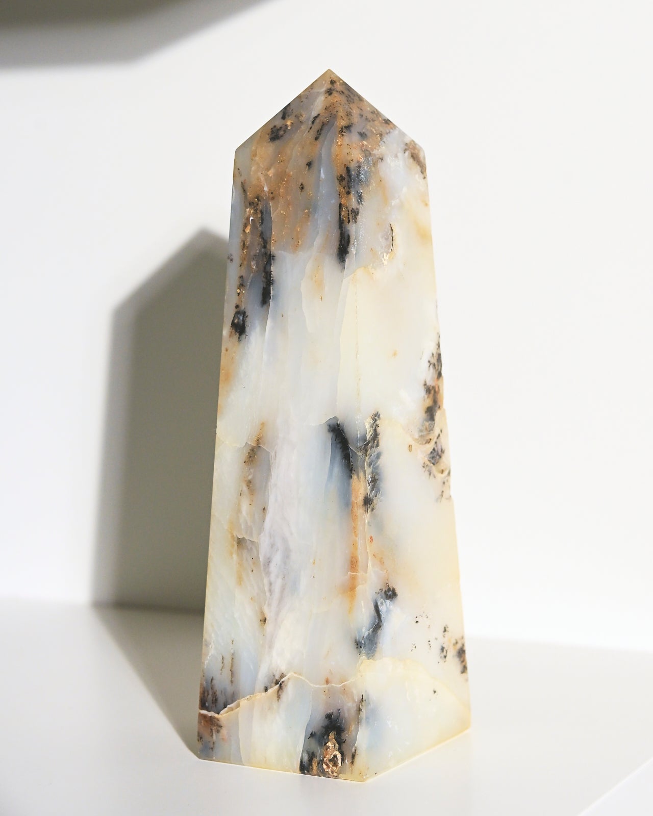 Natural Peruvian Blue Opal Crystal Tower - 6.5 Inch Healing Stone for Meditation, Reiki & Home Decor | Spiritual Energy Enhancer & Positive Vibes Generator