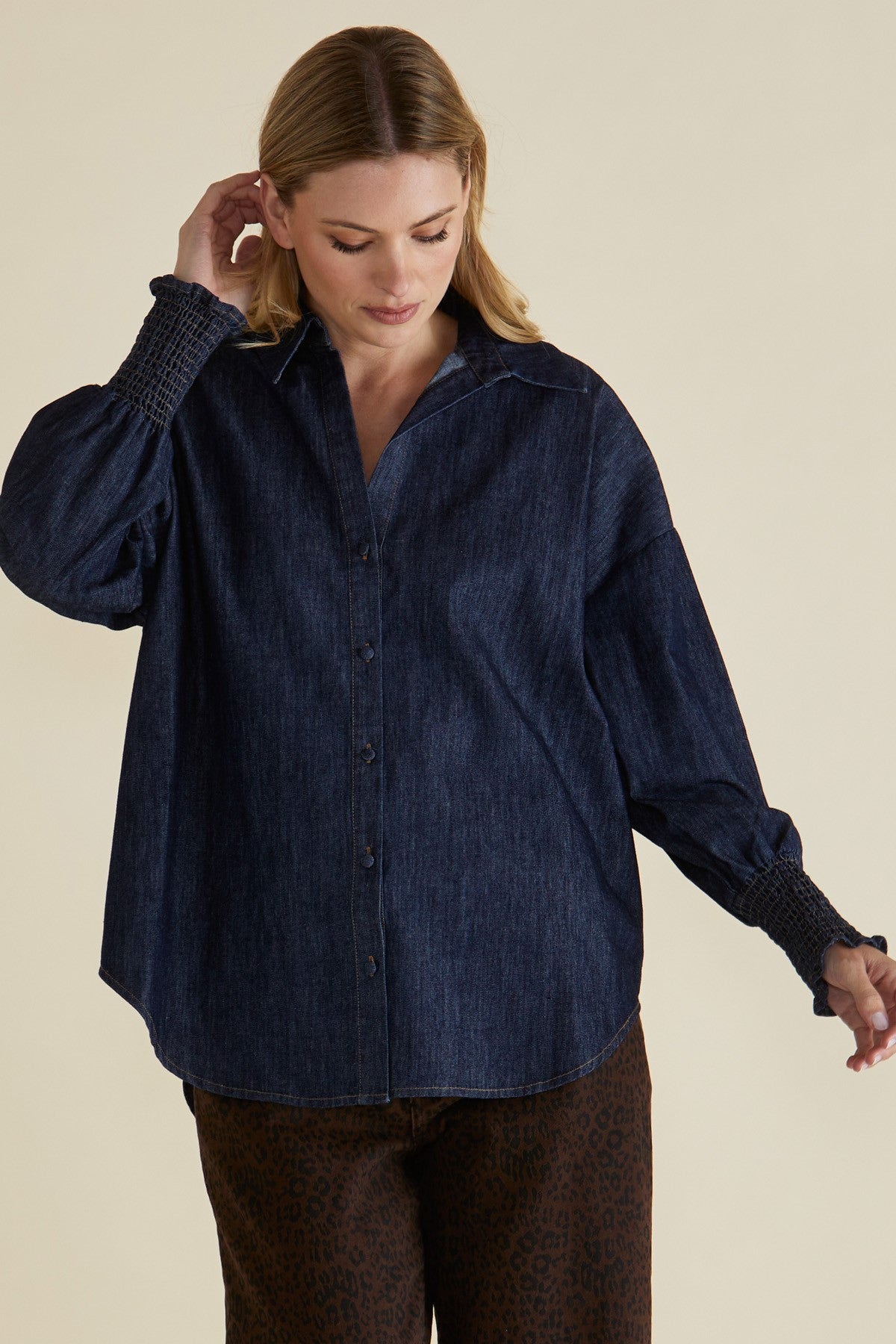 Betty Basics Sonderborg Casual Button-Down Shirt for Men - Dark Ink Blue - Perfect for Office, Date Night & Weekend Outings
