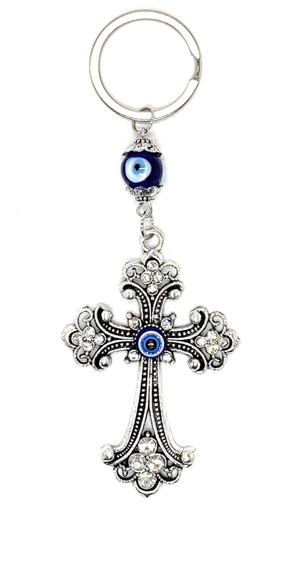 LUCKBOOSTIUM Evil Eye Keychain Ring - Good Luck Charm for Keys, Bags & Car Mirrors | Trendy Protection Jewelry Gift for Home, Office & Travel | Thoughtful Present for Friends & Family