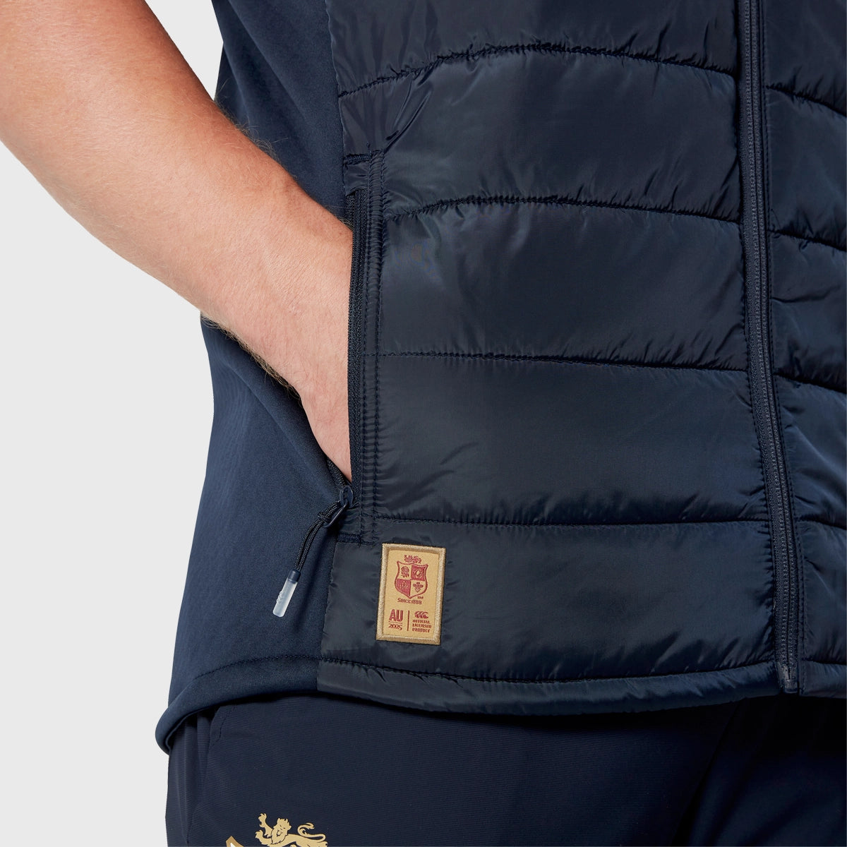 Canterbury British & Irish Lions Men's Microlight Gilet Navy - Lightweight Warm Vest for Rugby Training & Outdoor Activities
