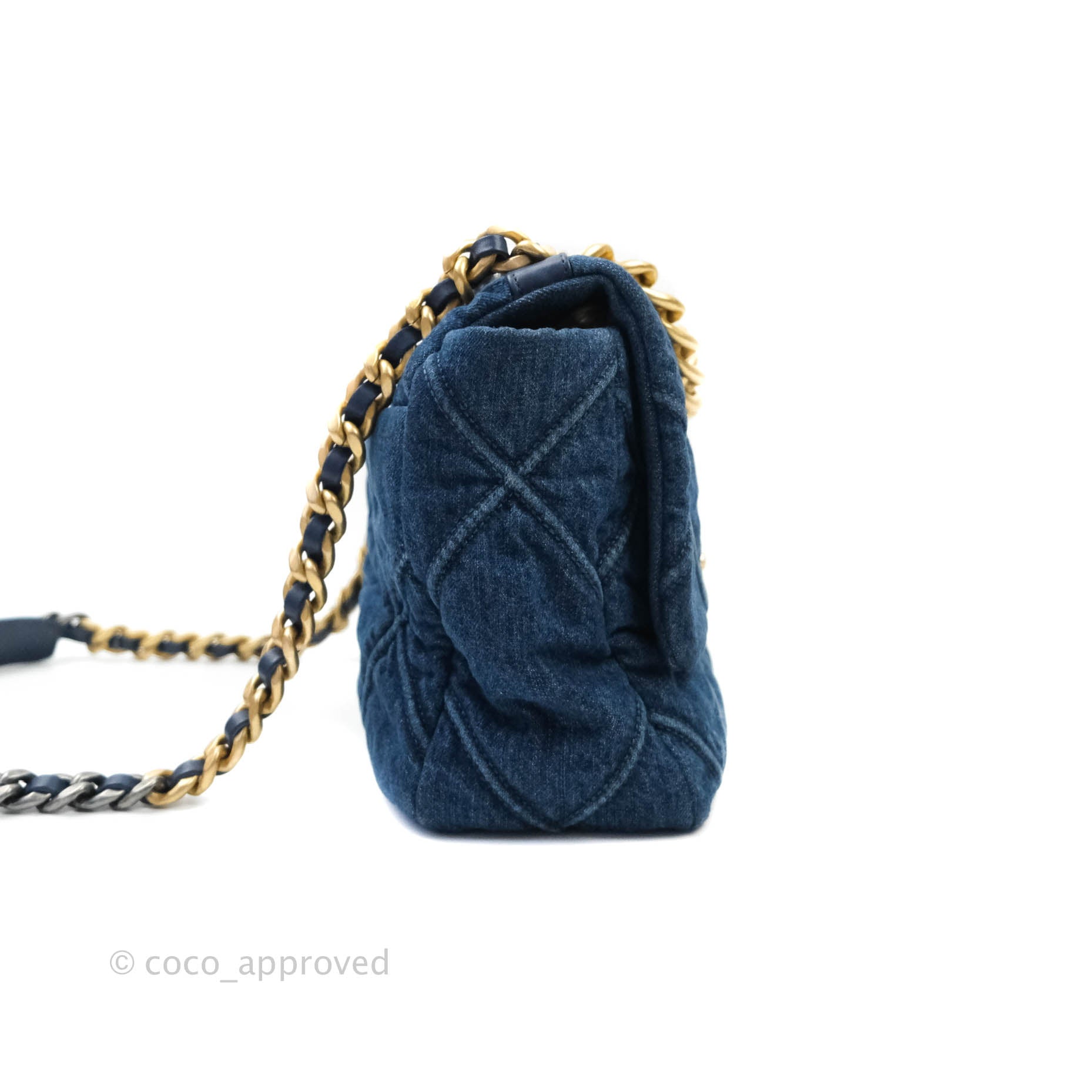 Chanel 19 Medium Flap Bag in Dark Denim with Mixed Hardware - Luxury Designer Handbag for Women, Perfect for Work, Travel & Evening Events