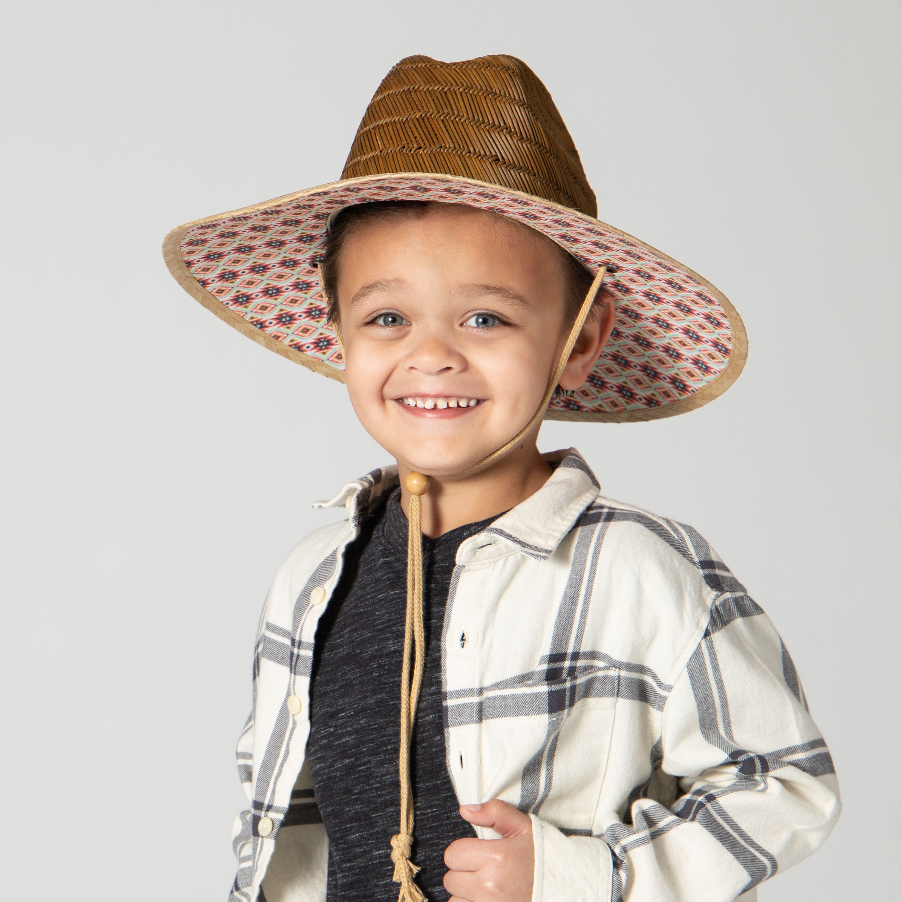 5-7 Year Old Kids Straw Lifeguard Hat - UV Protection Sun Hat for Beach, Pool & Outdoor Play