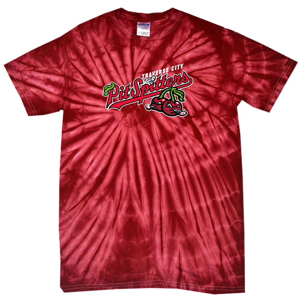 Primary Logo Crimson Tie Dye T-Shirt for Men | Soft Cotton Graphic Tee | Casual Streetwear & Festival Outfit