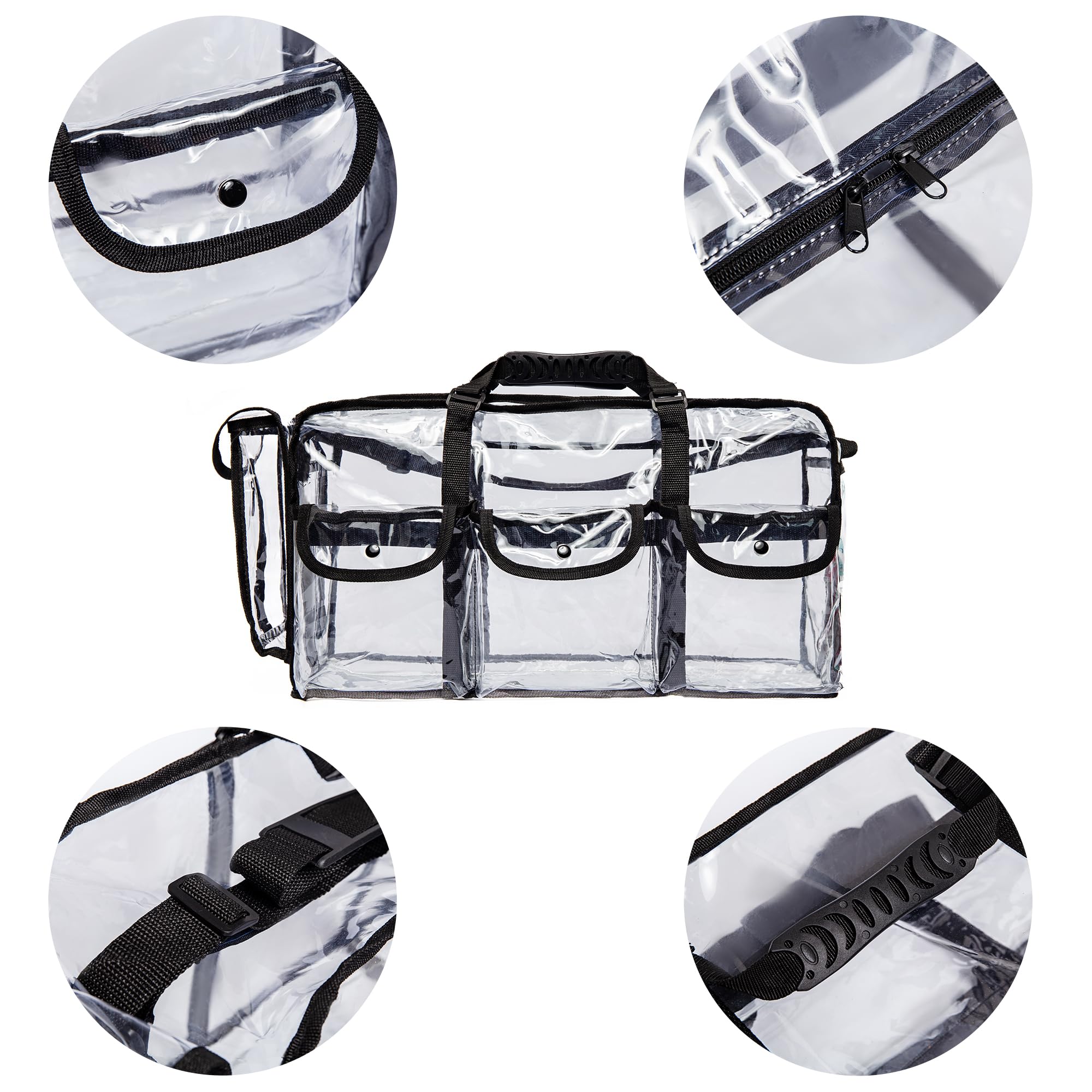 Large Clear Makeup Organizer - Transparent PVC Cosmetic & Toiletry Bag Set (3-Piece Waterproof Travel Essentials) | Perfect for Travel, Home Storage & Daily Beauty Routine