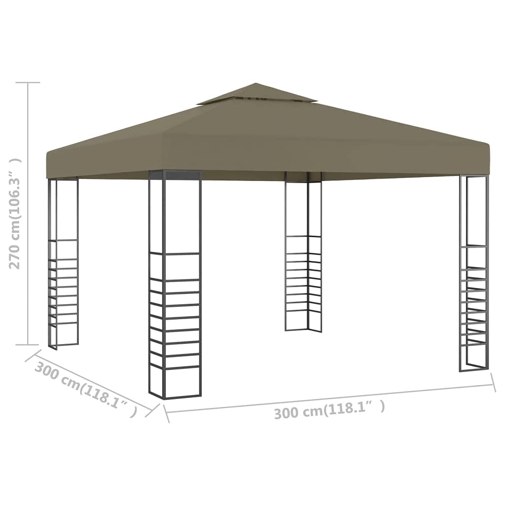 Premium 9.8'x9.8' Taupe Garden Party Tent with Heavy-Duty Steel Frame & Ventilated Roof - Perfect for Outdoor Weddings, Backyard BBQs, Camping & Patio Gatherings - Quick Setup Gazebo for Events & Home Use