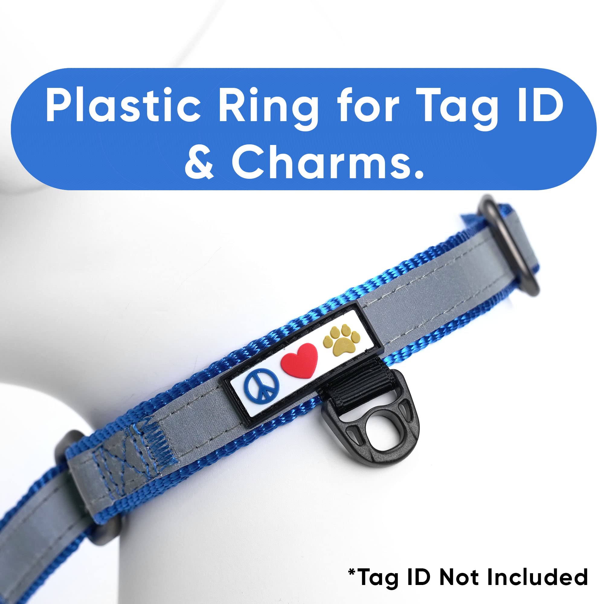 **Custom Embroidered Reflective Martingale Dog Collar - Personalized with Name & Phone Number - Adjustable for Puppies, Small, Medium & Large Dogs - Medium Blue - Perfect for Night Walks & Outdoor Adventures**