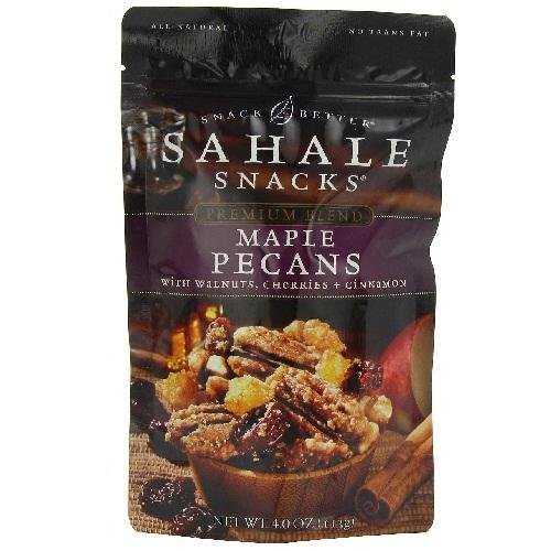 Sahale Snacks Maple Pecans 4 Oz (Pack of 6) - Gluten Free Healthy Snacks for Hiking, Travel & Office - Crunchy Sweet Pecans with Maple Glaze - Premium Nut Snack Gift Box
