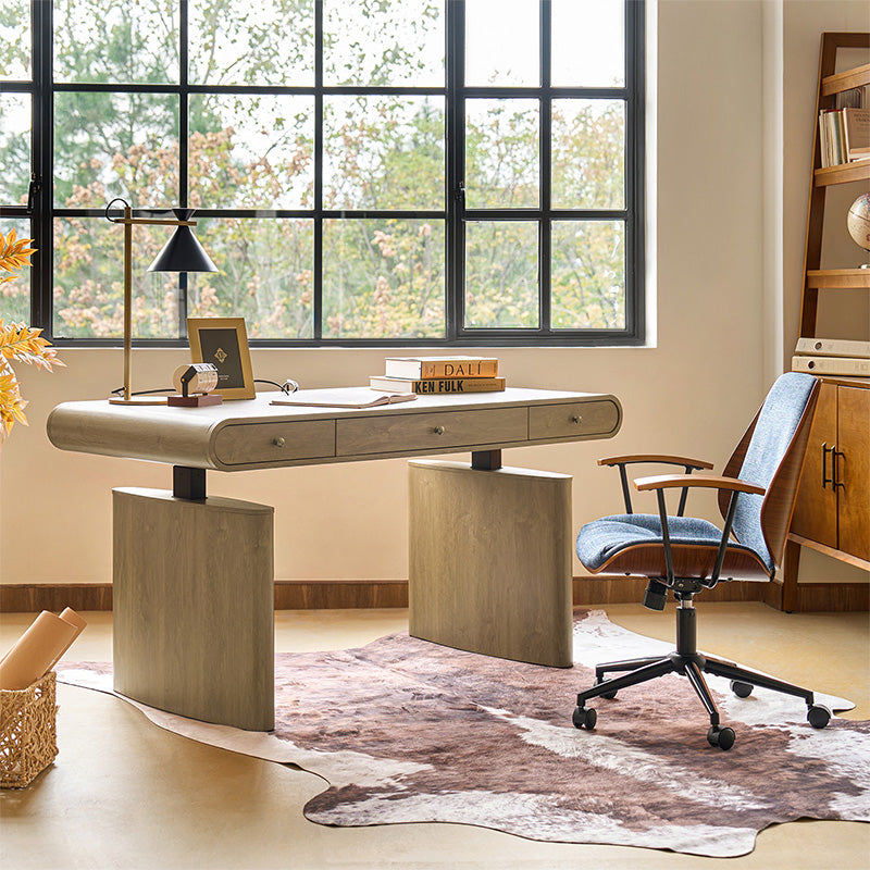 Louise Mid Century Modern Electric Height Adjustable Standing Desk with Wireless Charging - Perfect for Home Office, Gaming & Workspace Ergonomics